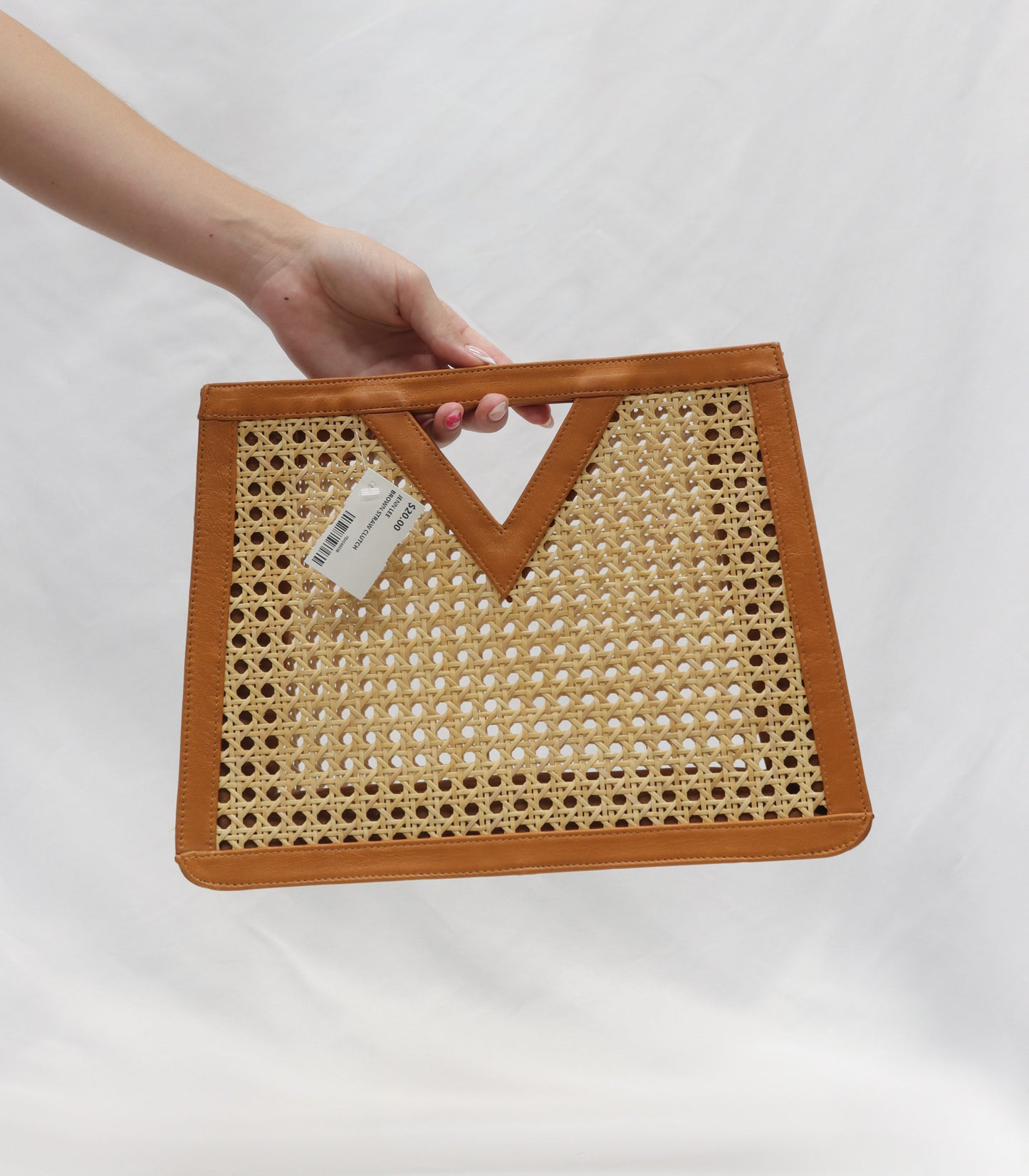 Jenn Lee Brown Straw Clutch