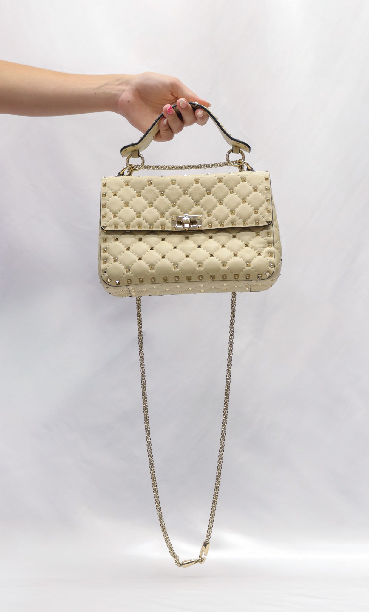 Valentino Ivory Spike Crossbody