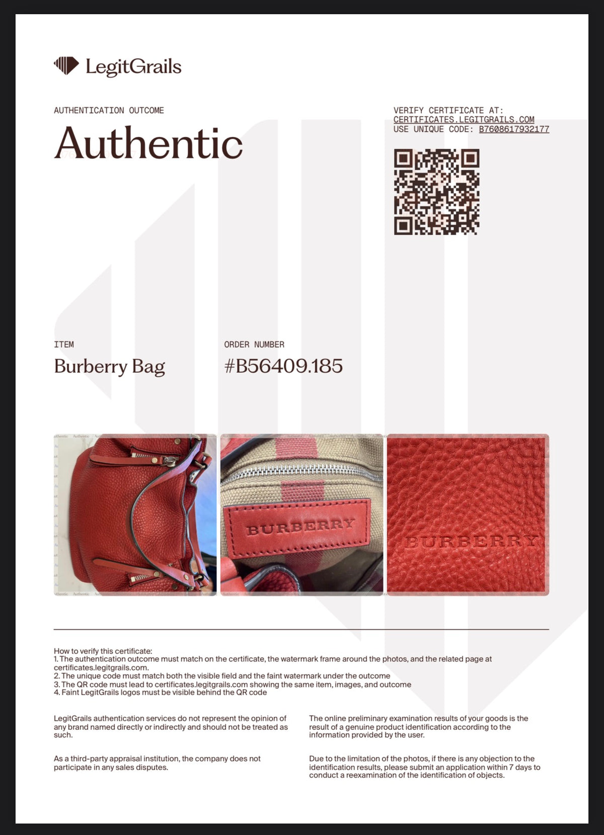 Burberry Red Handbag-Gently Used
