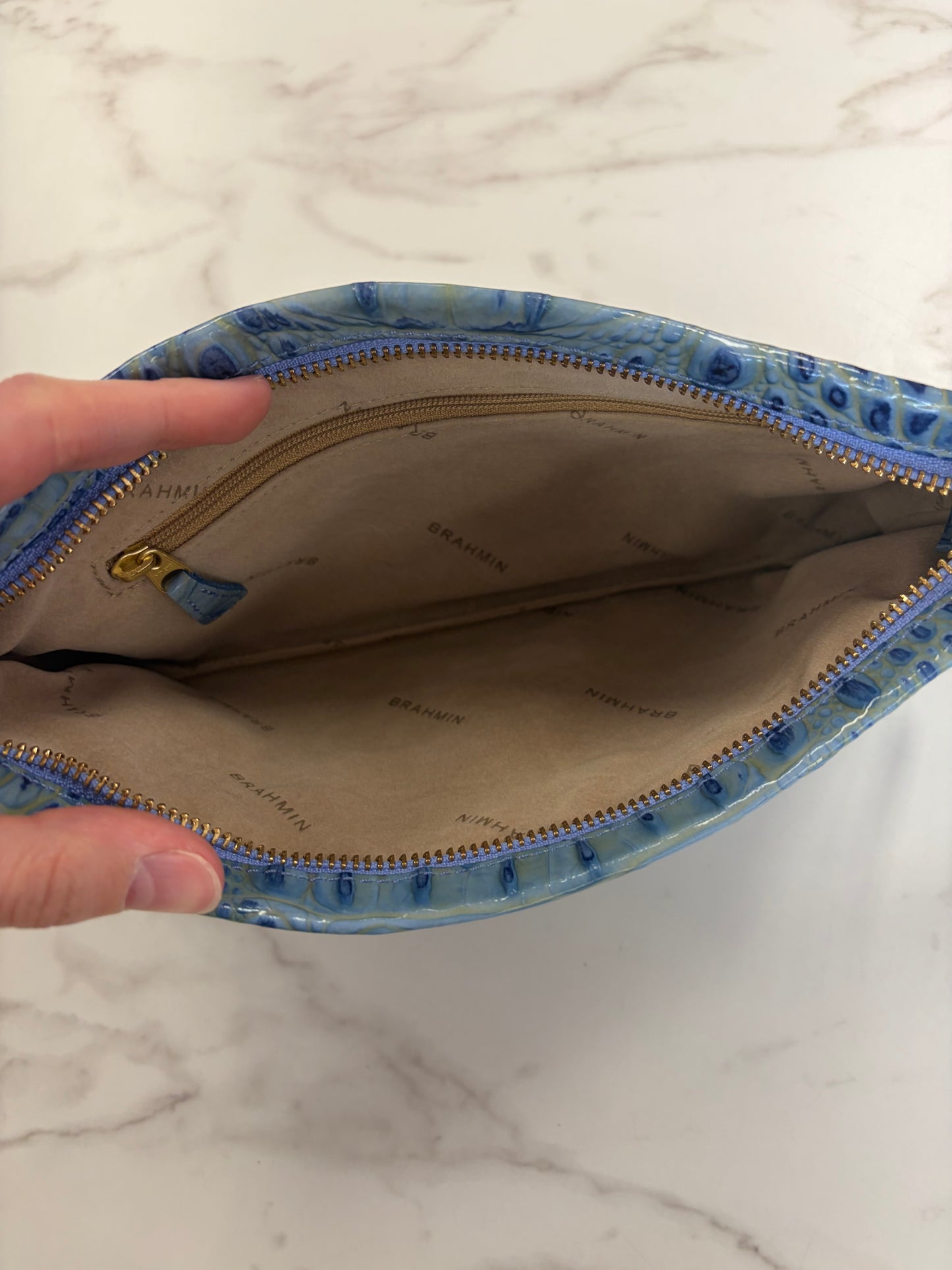 Brahmin Blue Wristlet As Is