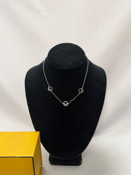 Fendi Silver F Necklace-10/10 Condition