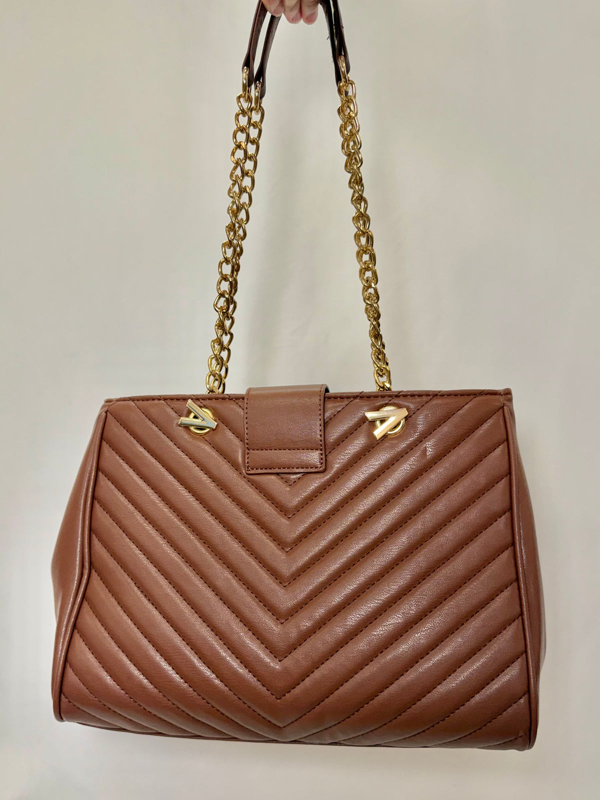 Valentino Orlandi Brown Quilted Shoulder/Crossbody Bag-Gently Used