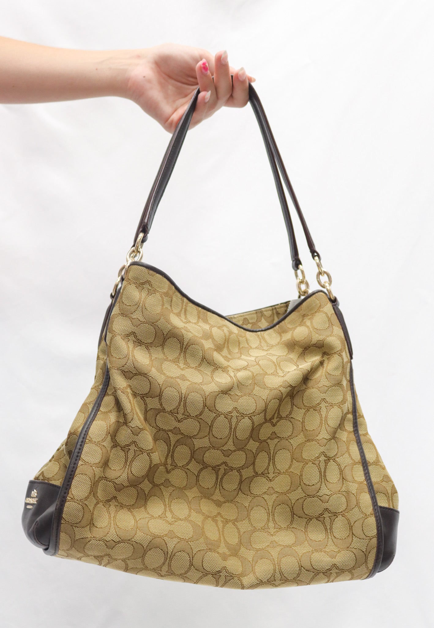 Coach Brown Canvas Monogram Handbag