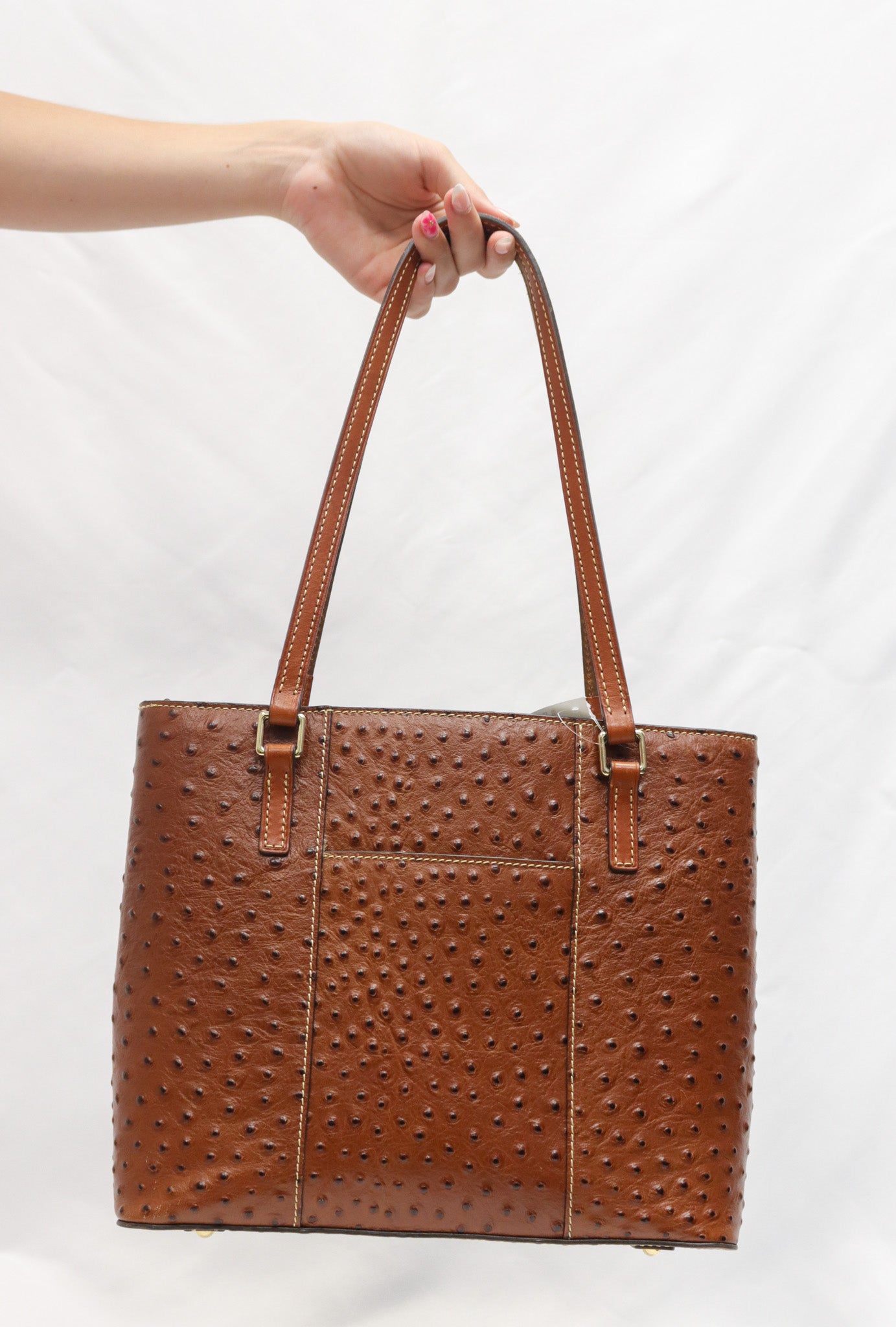 Dooney & Burke Brown Ostrich Tote Bag