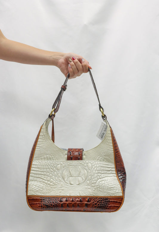 Brahmin Creme/Brown Hobo bag