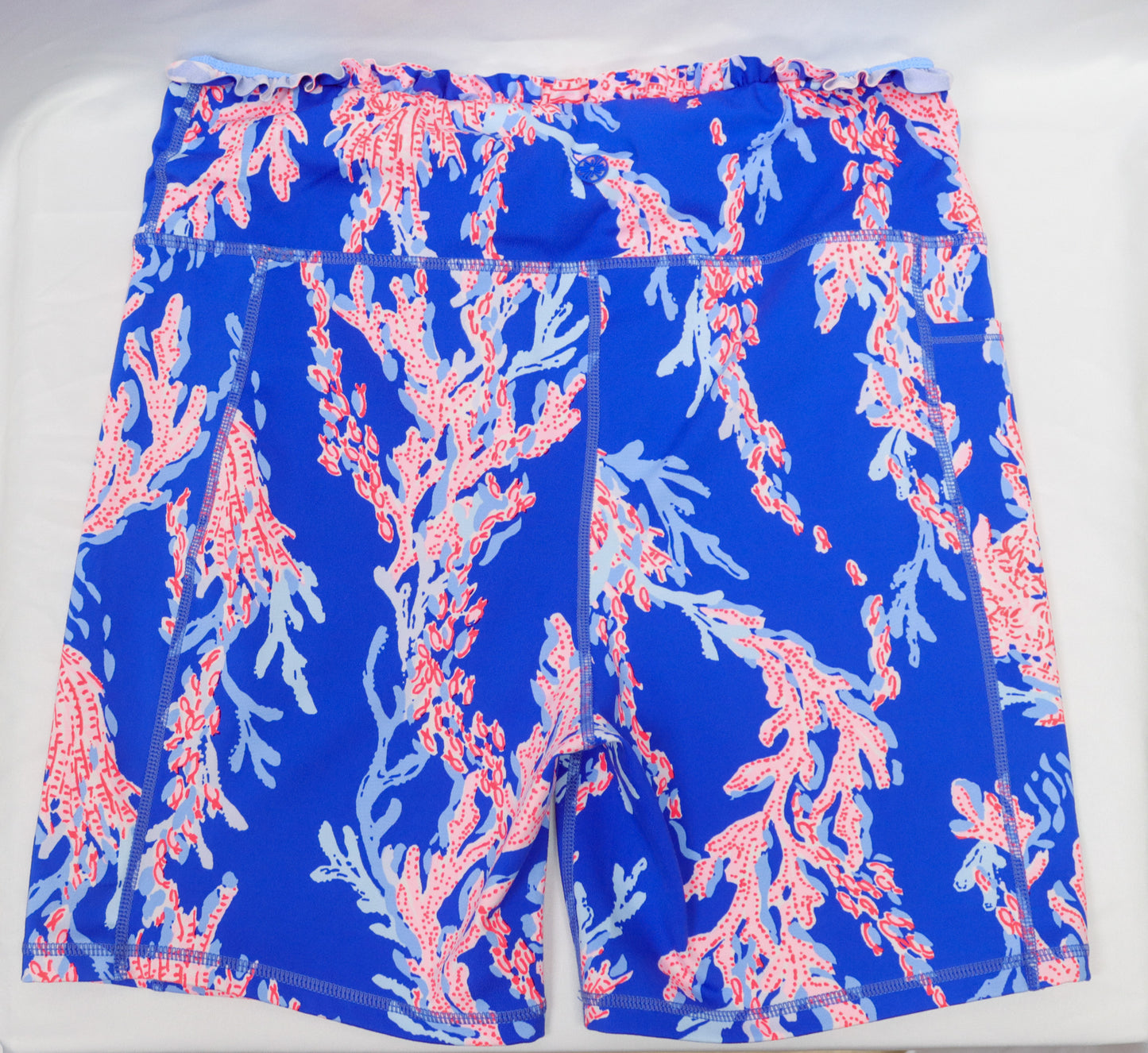 LilLy Pulitzer Blue Coral Luxetic Shorts Size L