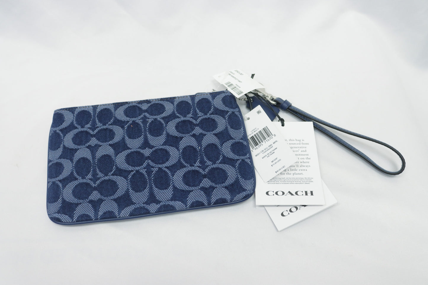 Coach Denim Wristlet NWT