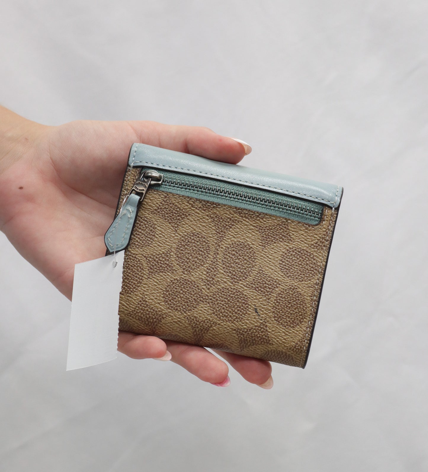 Coach brown/teal Monogram wallet