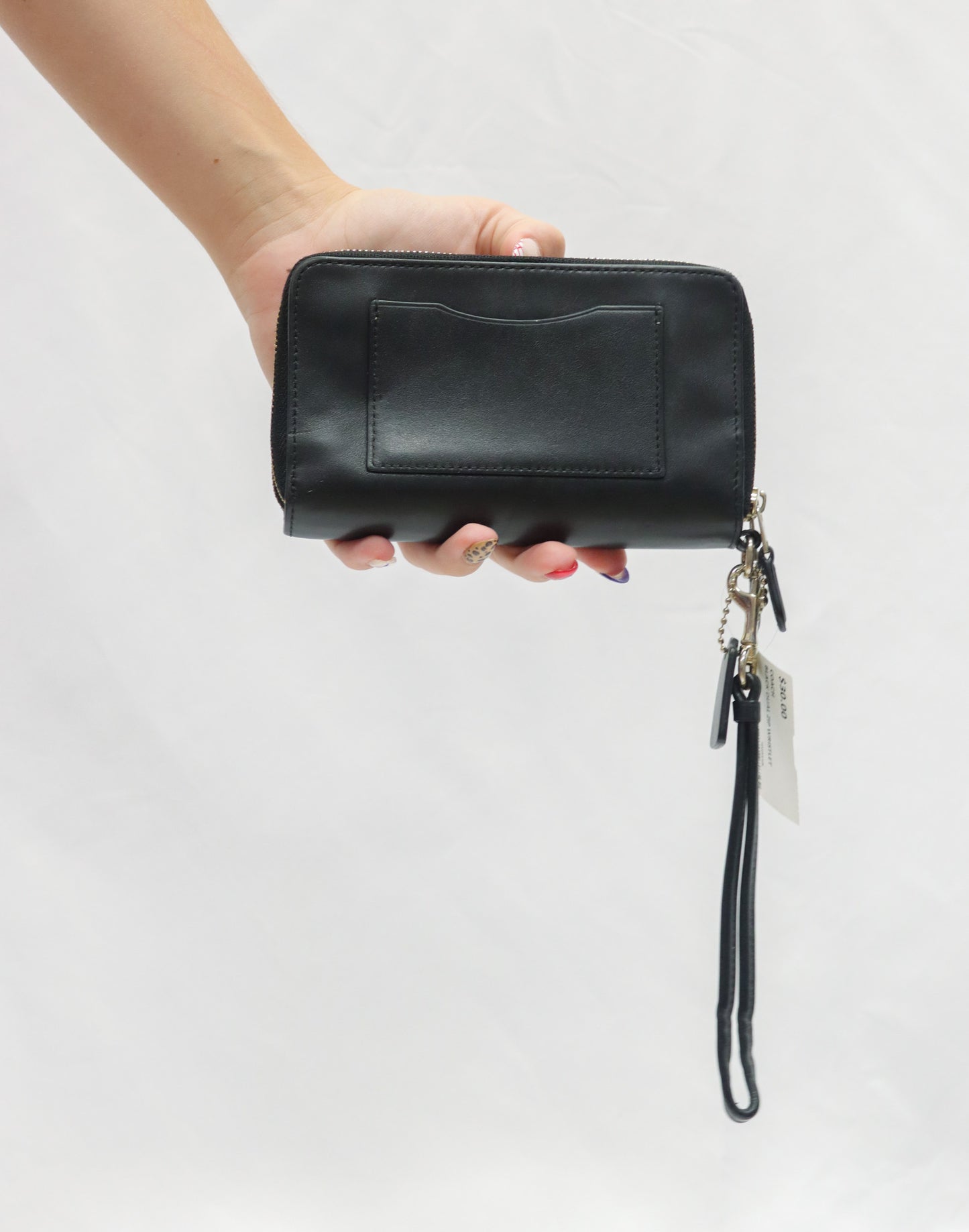 Coach Black Dual Zip Wristlet