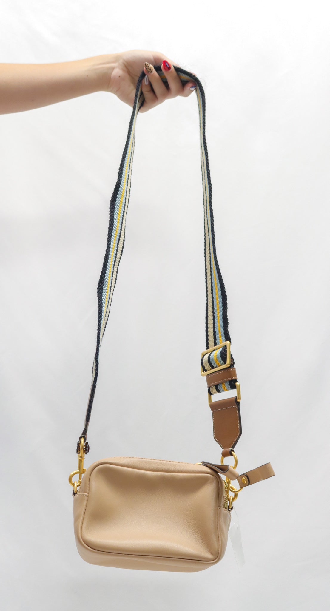 Tory Burch Beige Camera Crossbody Bag