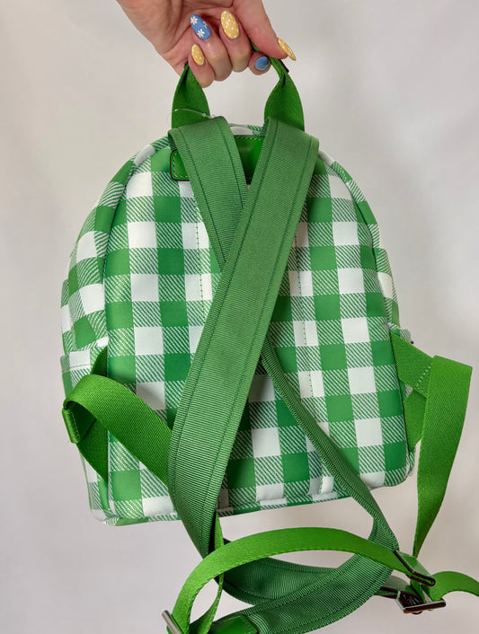 Kate Spade Green Checkered Backpack-Gently Used