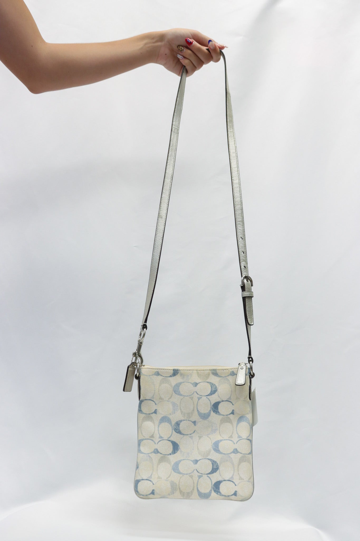 Coach Blue/white Crossbody