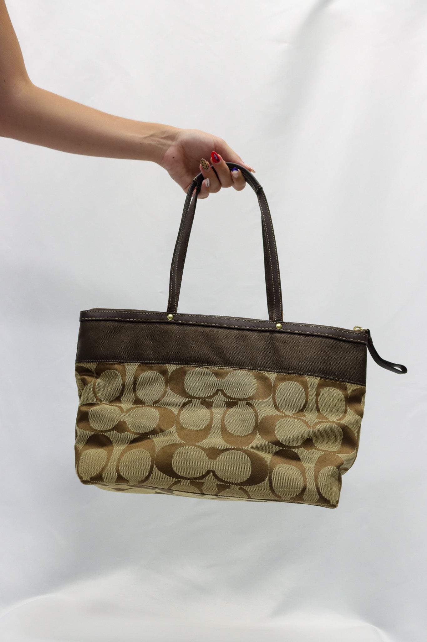 Coach Brown Monogram Tote AS IS