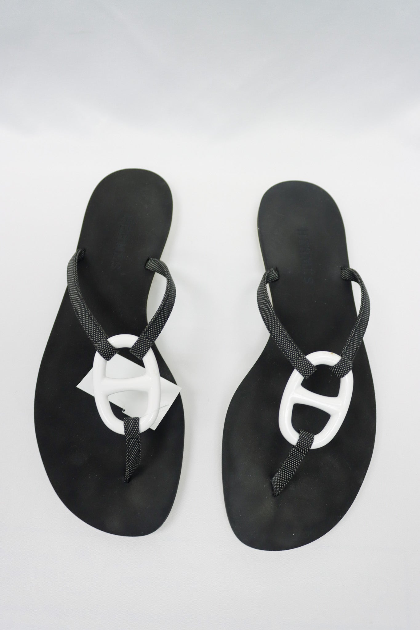 Hermes Black Sandals Size 8