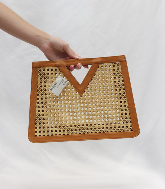 Jenn Lee Brown Straw Clutch