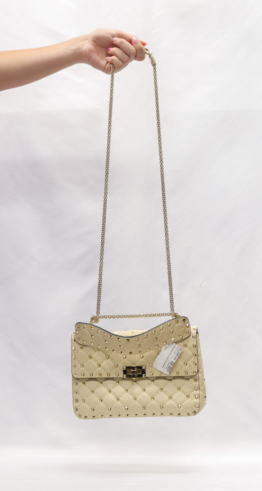 Valentino Ivory Spike Crossbody