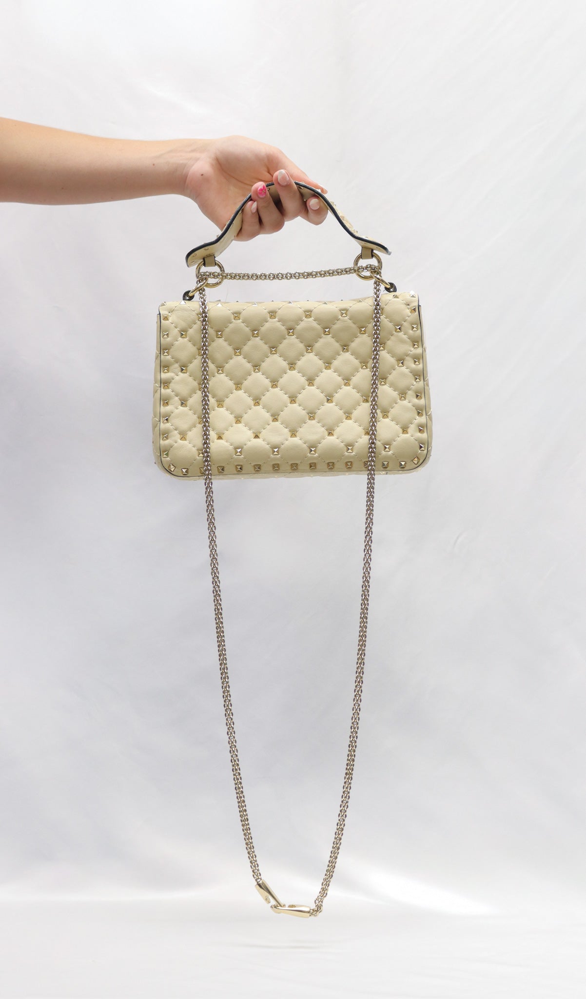 Valentino Ivory Spike Crossbody