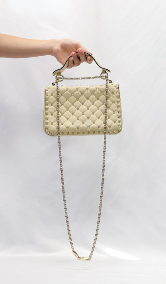 Valentino Ivory Spike Crossbody
