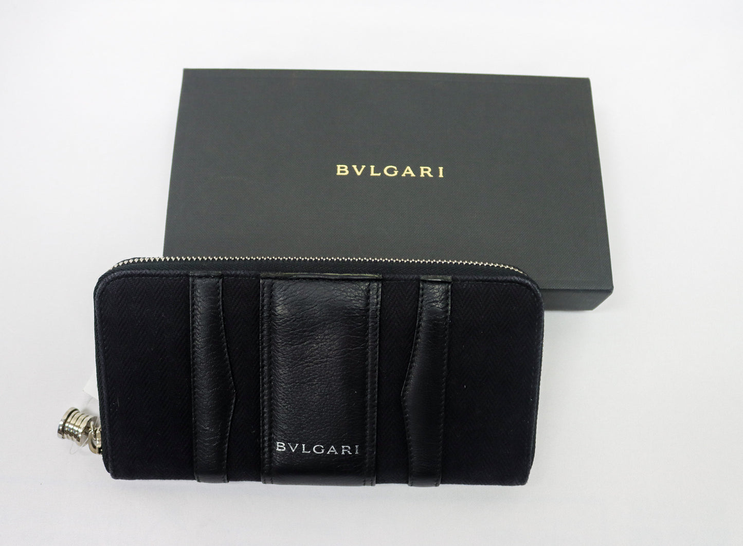 Leather and Canvas Zip Wallet