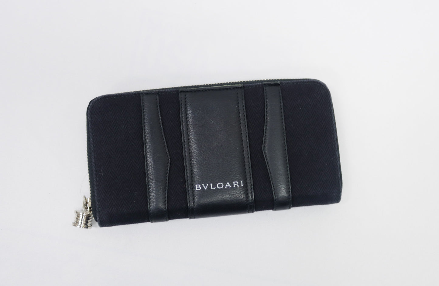 Leather and Canvas Zip Wallet
