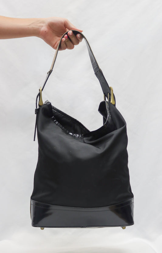 Burberry Nylon and Patent Bucket Bag