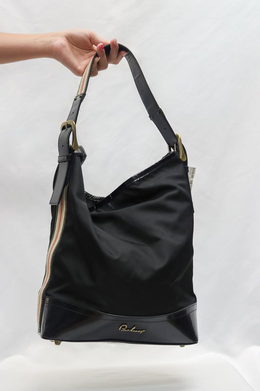 Burberry Nylon and Patent Bucket Bag