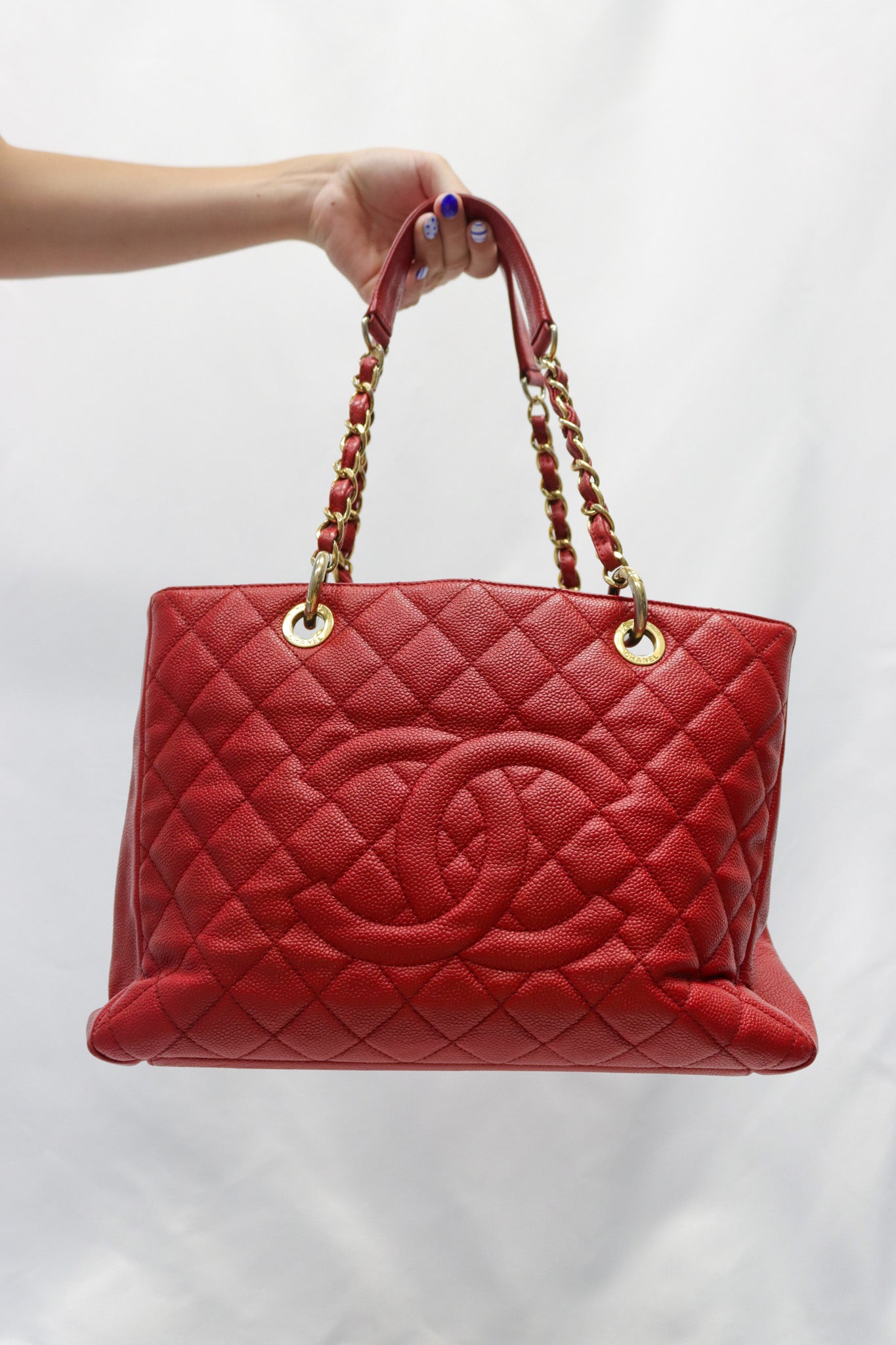 Chanel Red Grand Shopping Tote