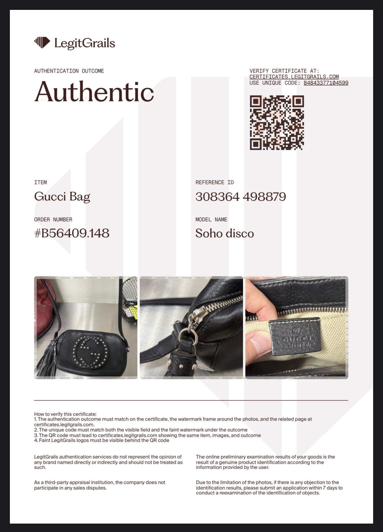Gucci Handbag Soho Disco Crossbody