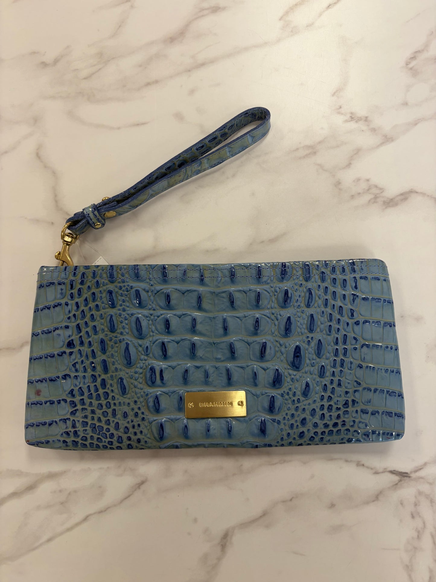 Brahmin Blue Wristlet As Is