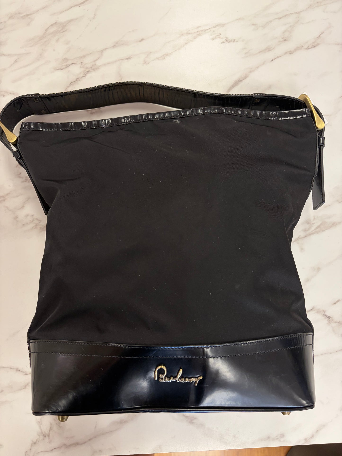 Burberry Nylon and Patent Bucket Bag