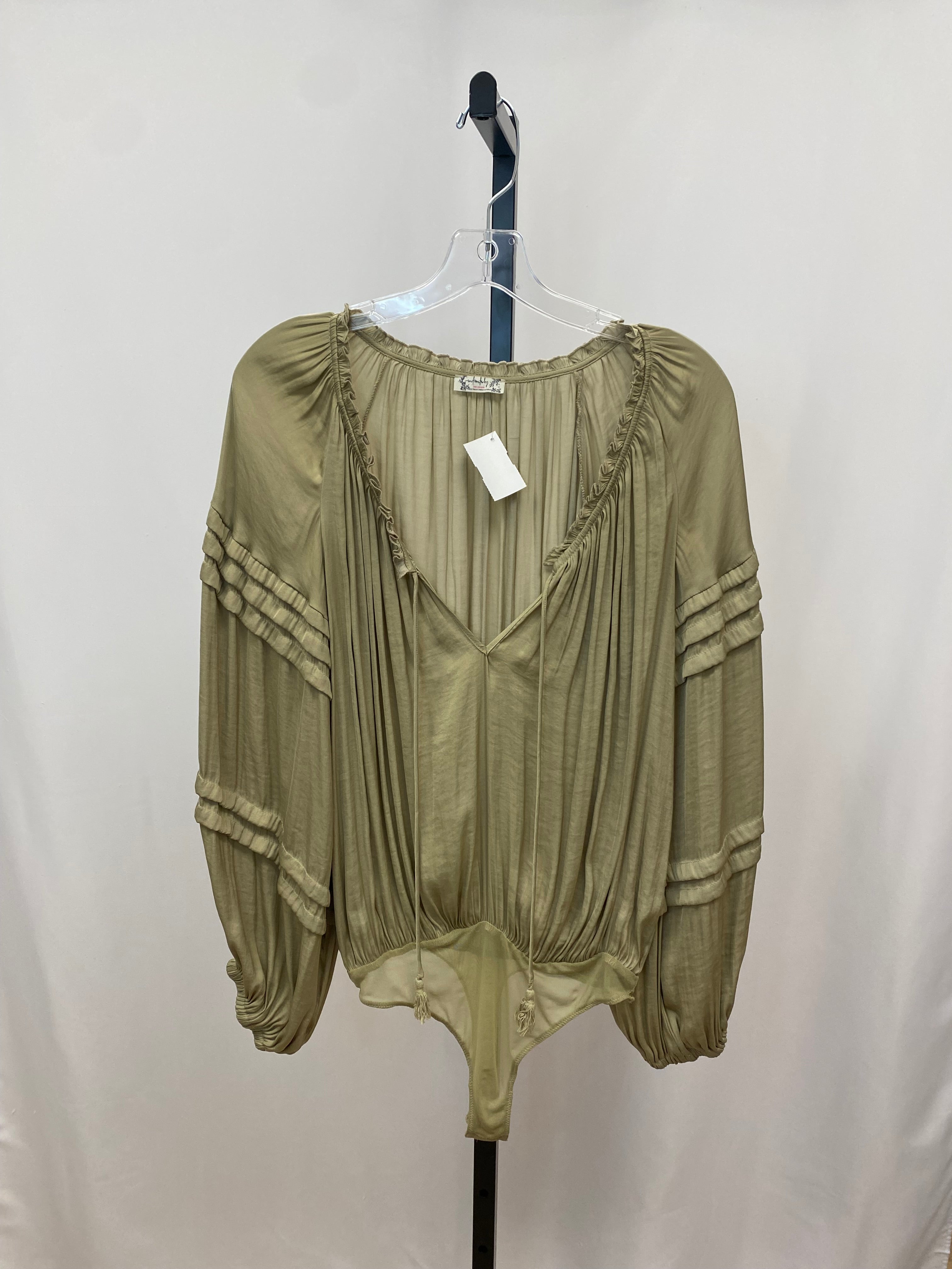 Free people green longsleeve bodysuit size L