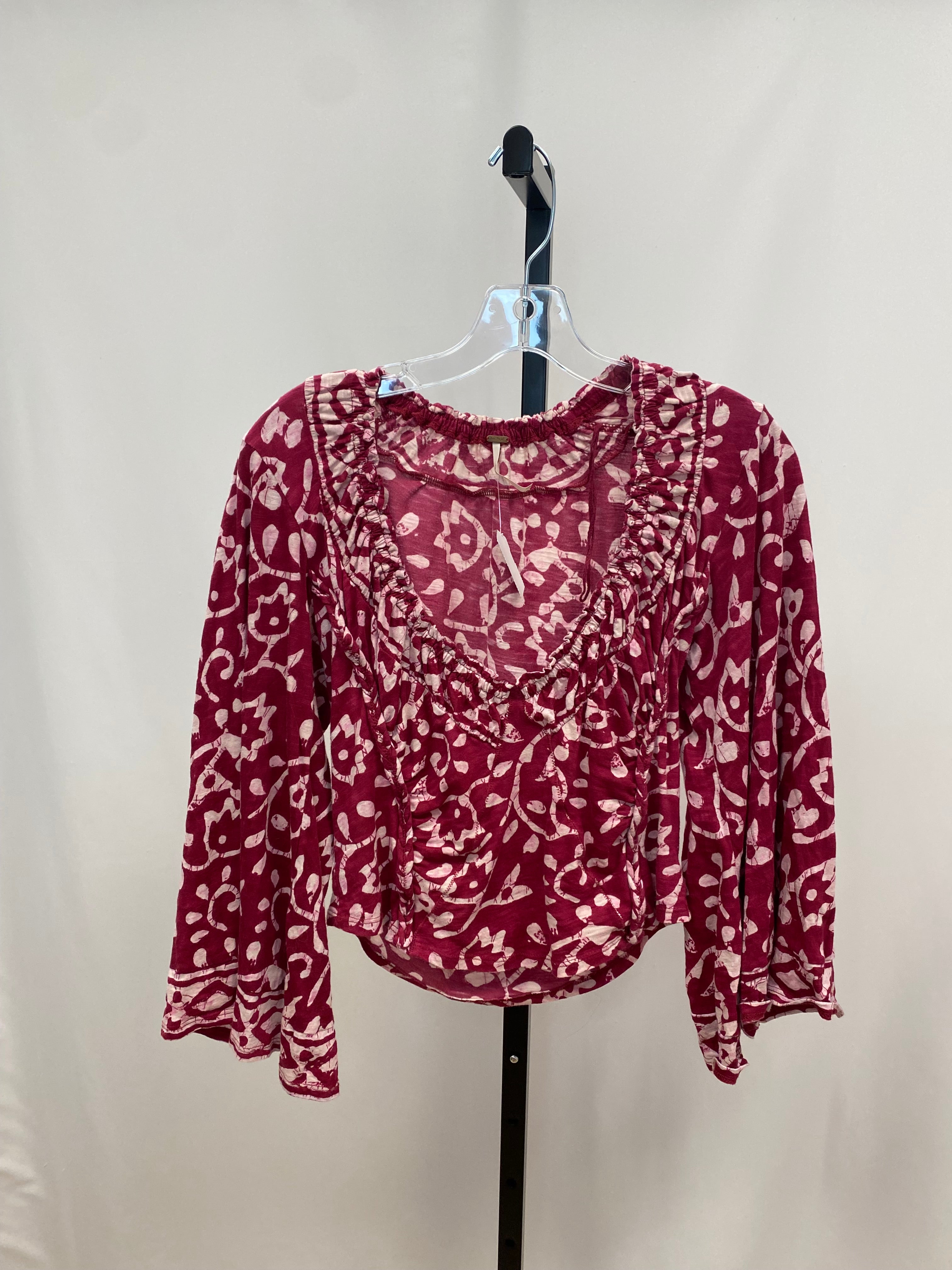 Free people pink pattern longsleeve size S