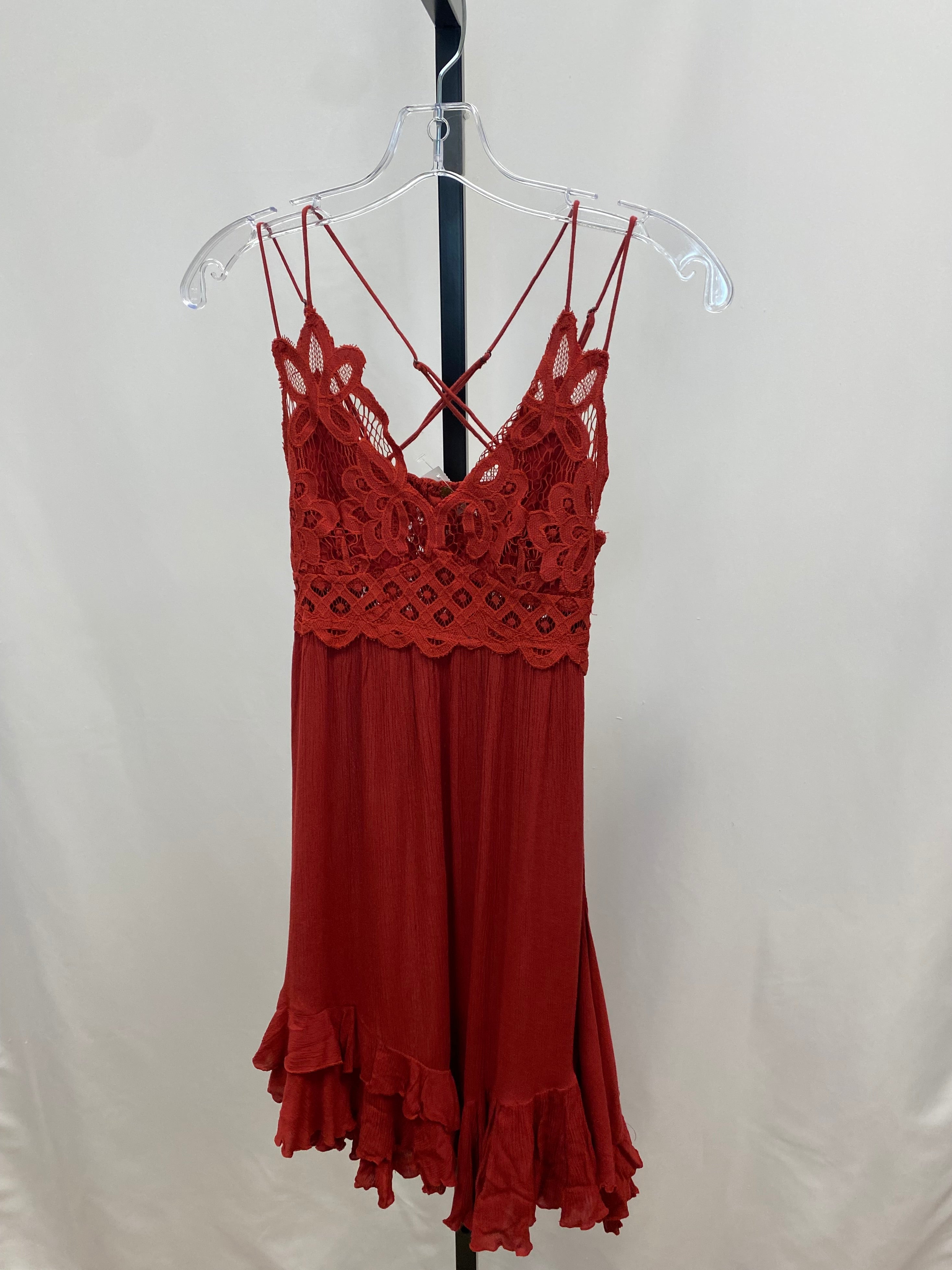 Free people red lace dress size S