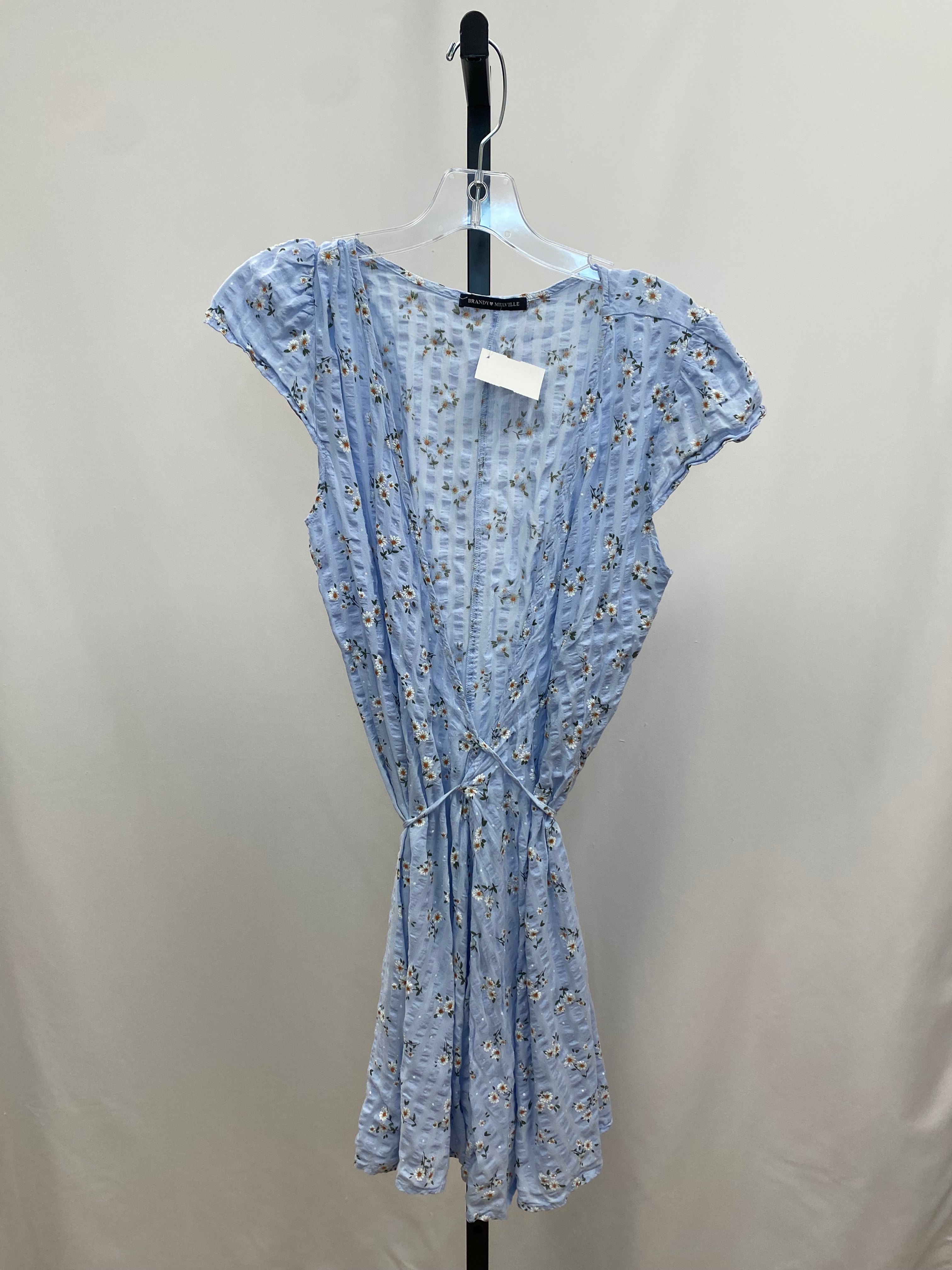 Brandy Melville blue floral wrap dress one size