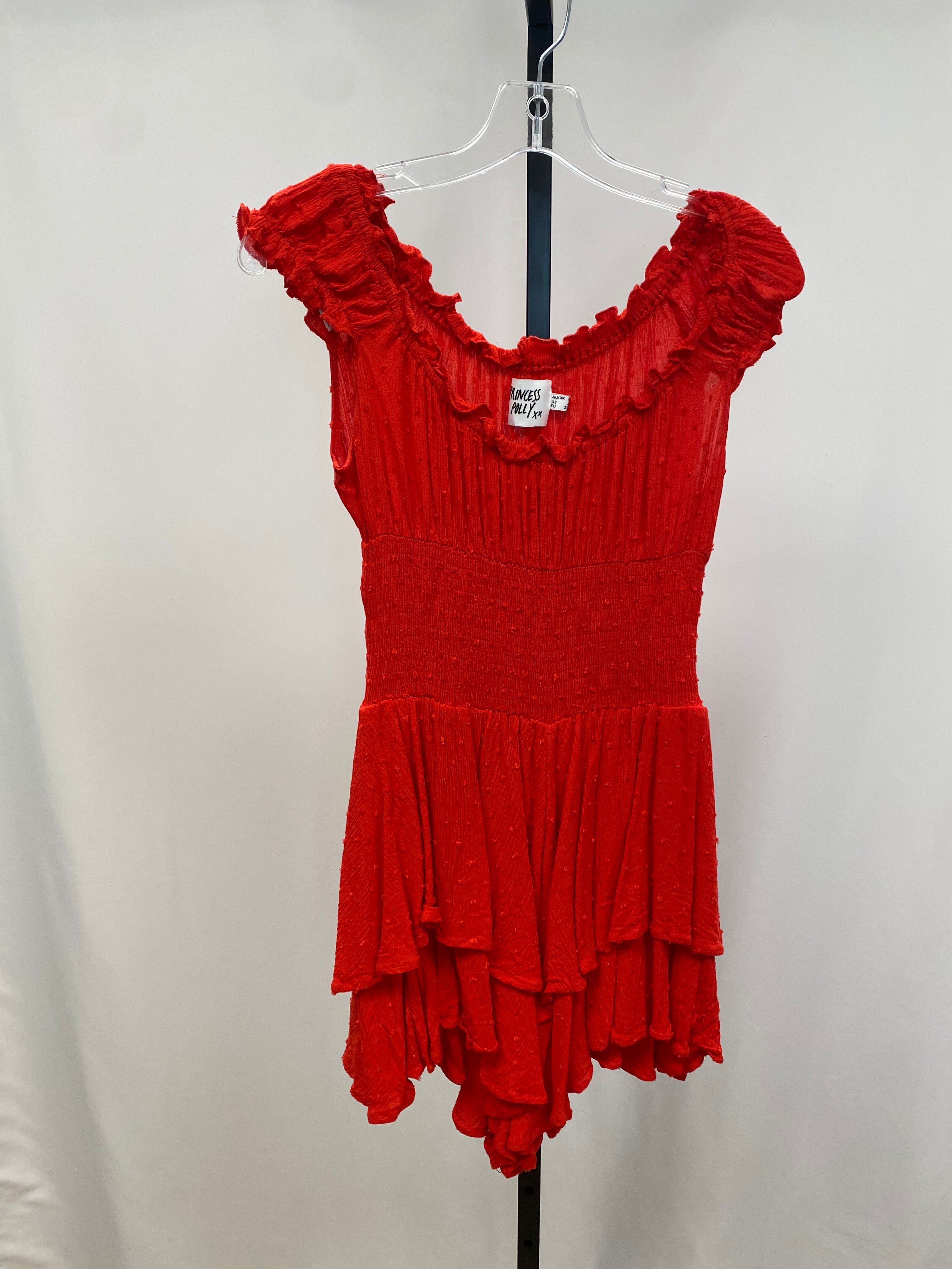 Princess polly red romper size 8