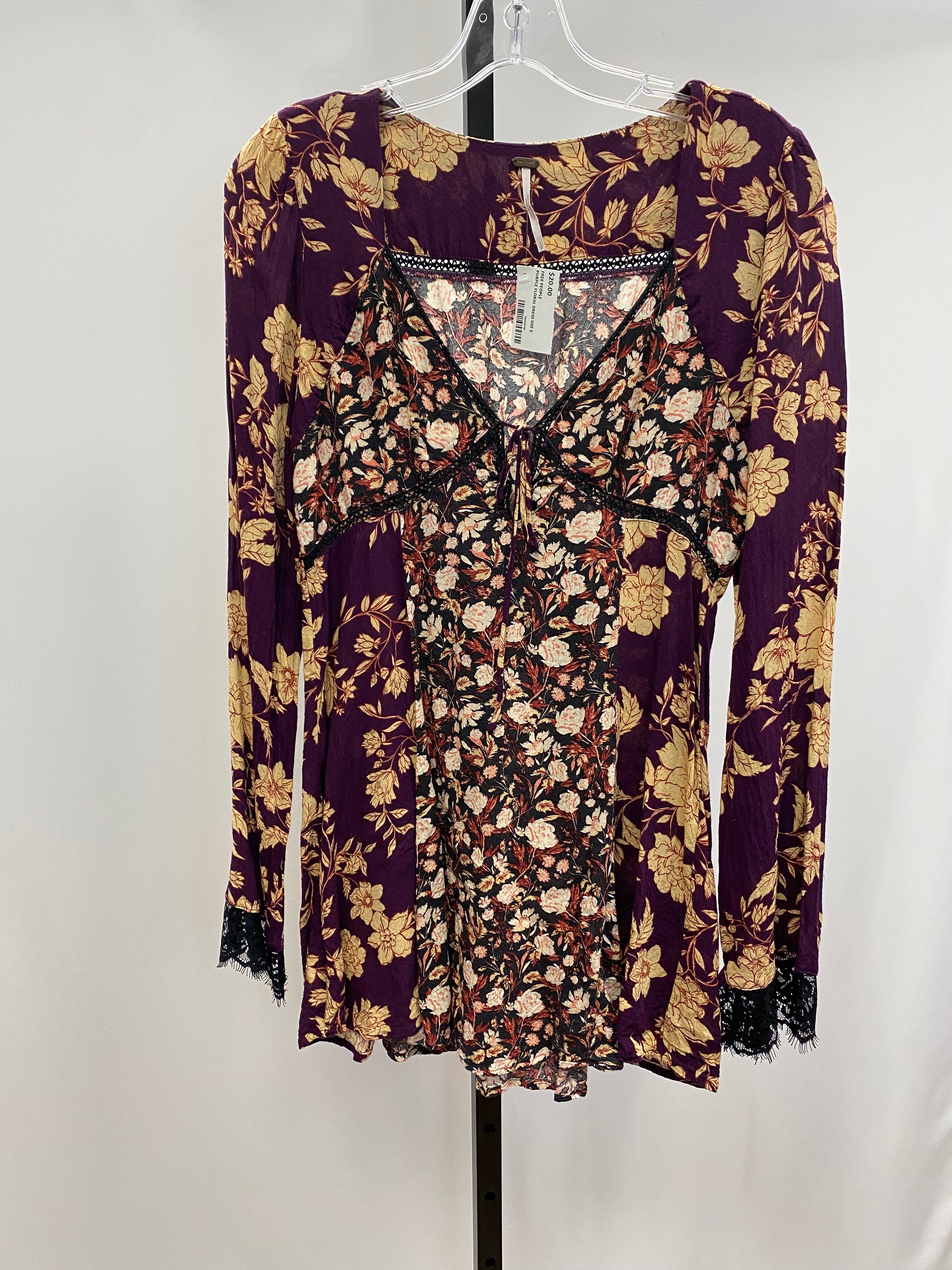Free people purple floral dress size S