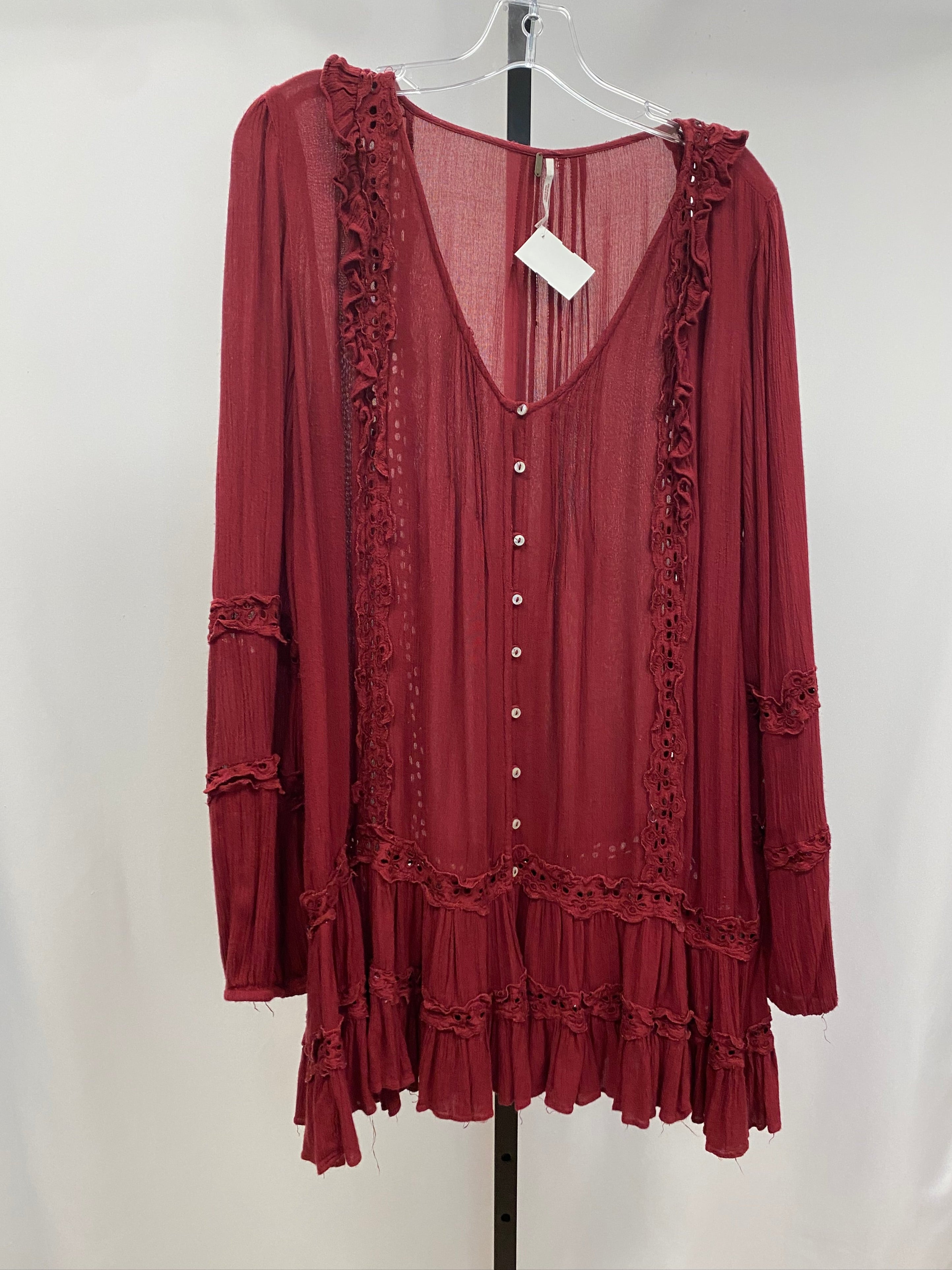 Free people red blouse size S
