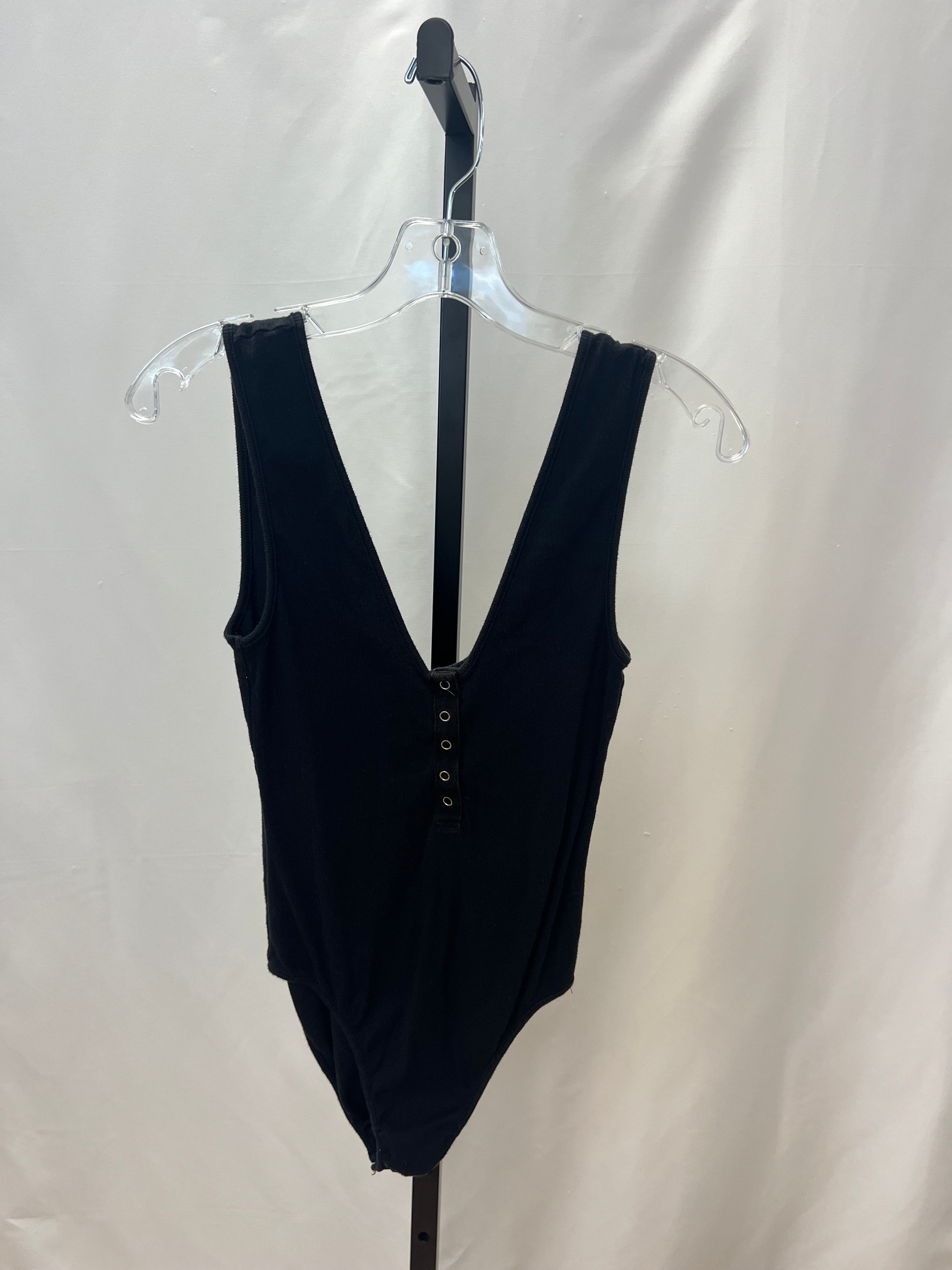 Free people black button bodysuit size S