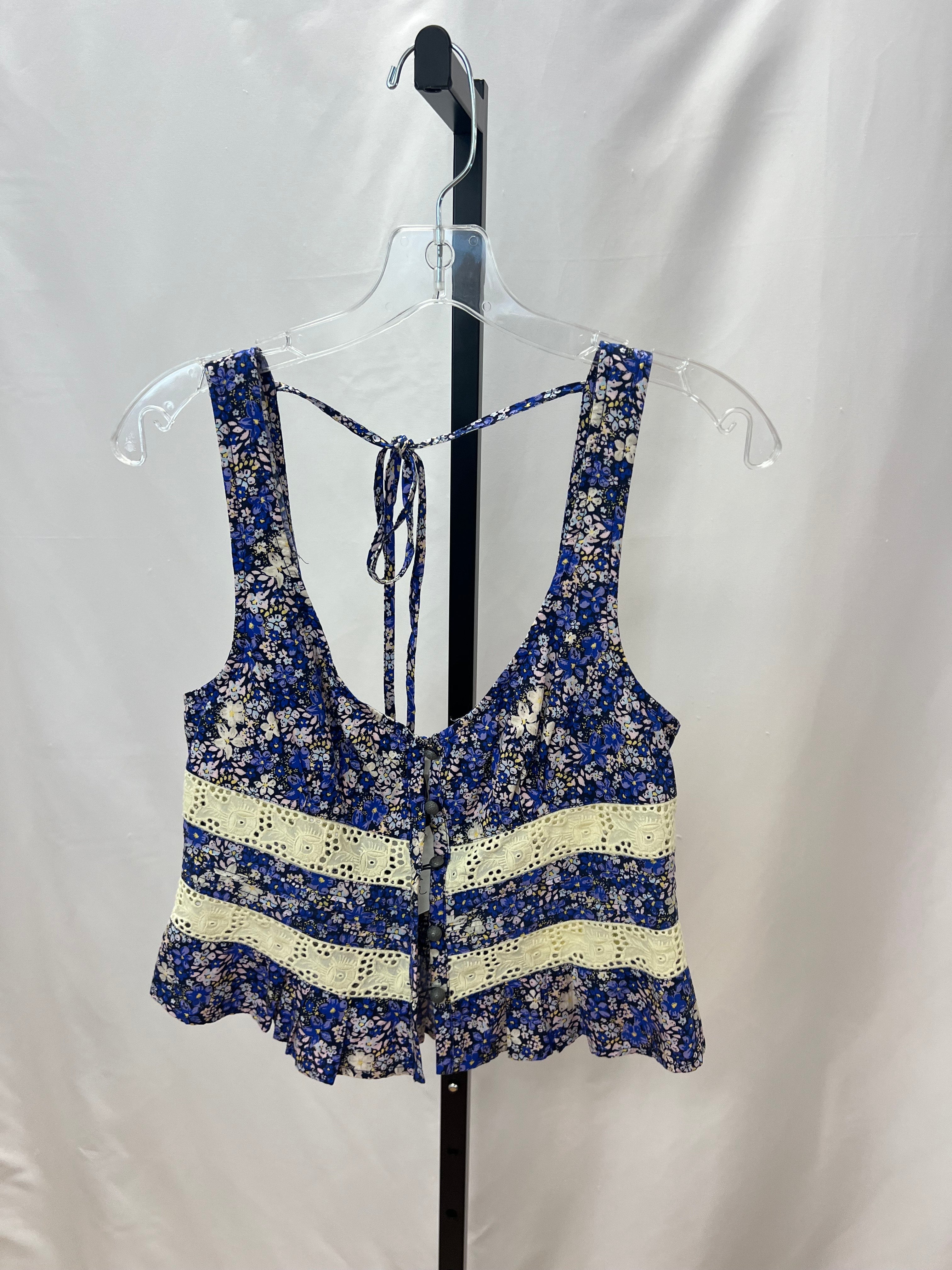 Free people blue floral tank top size S