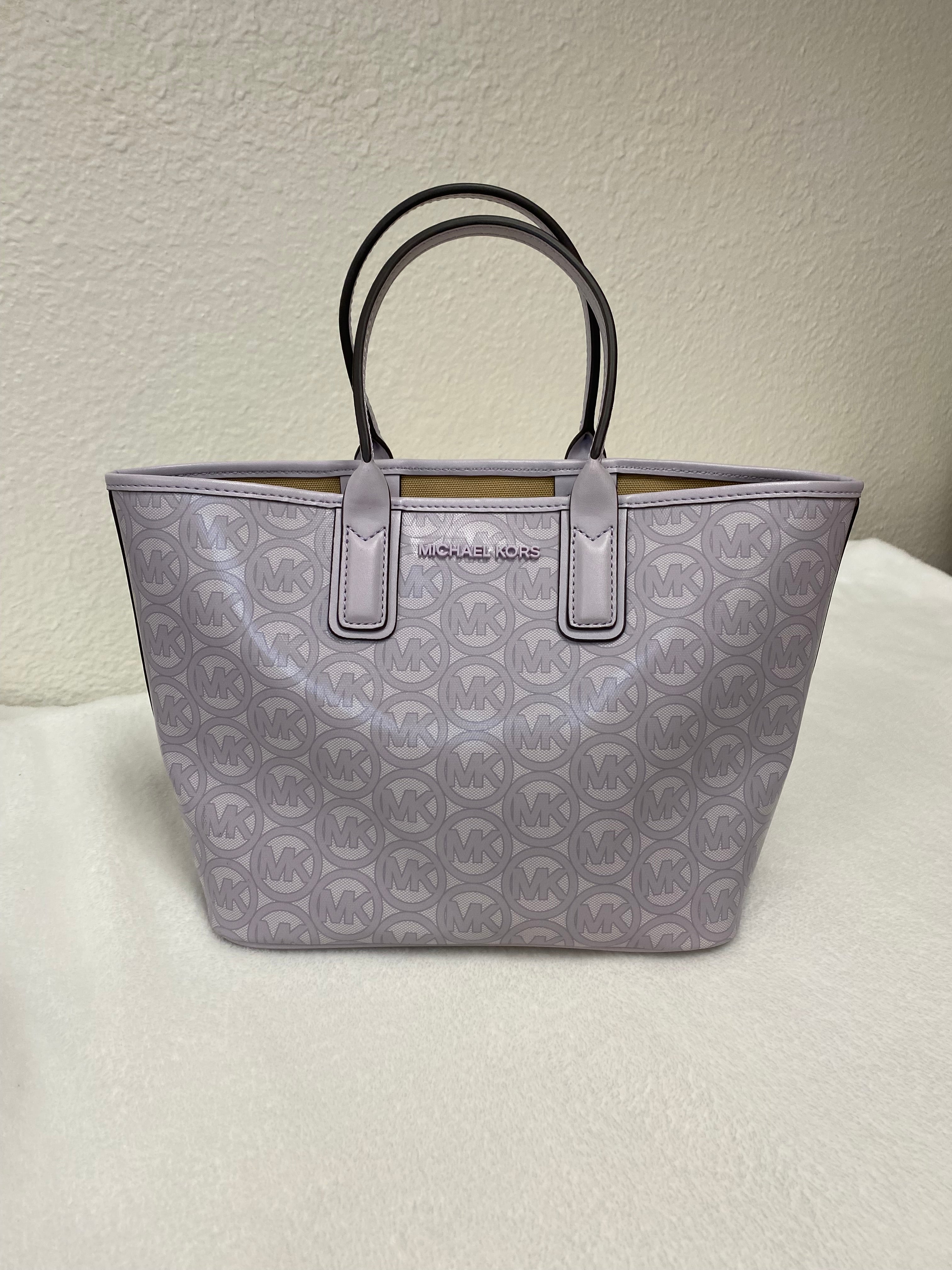 Michael Kors purple monogram tote bag
