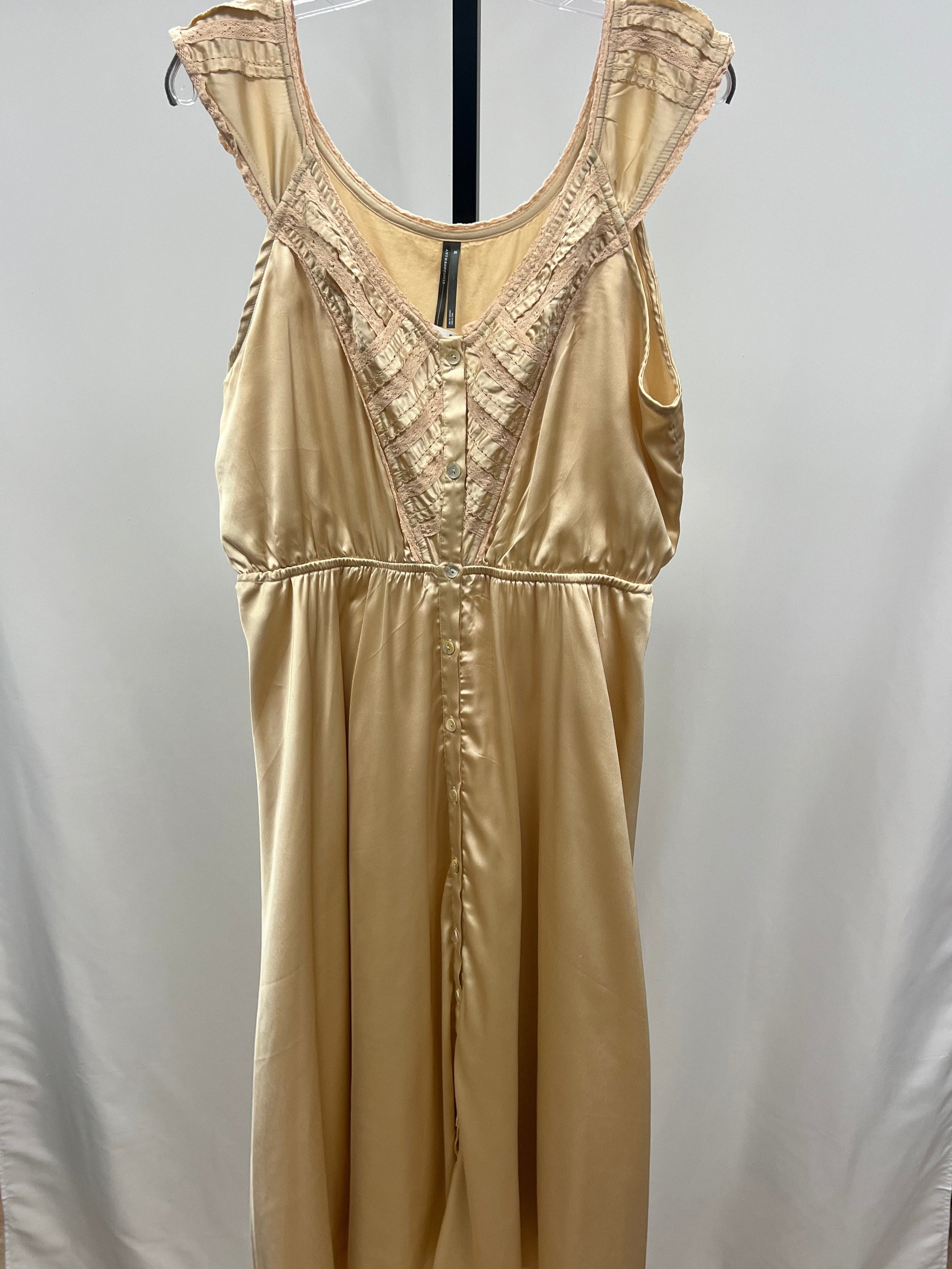 Anthropologie beige maxi dress size XL
