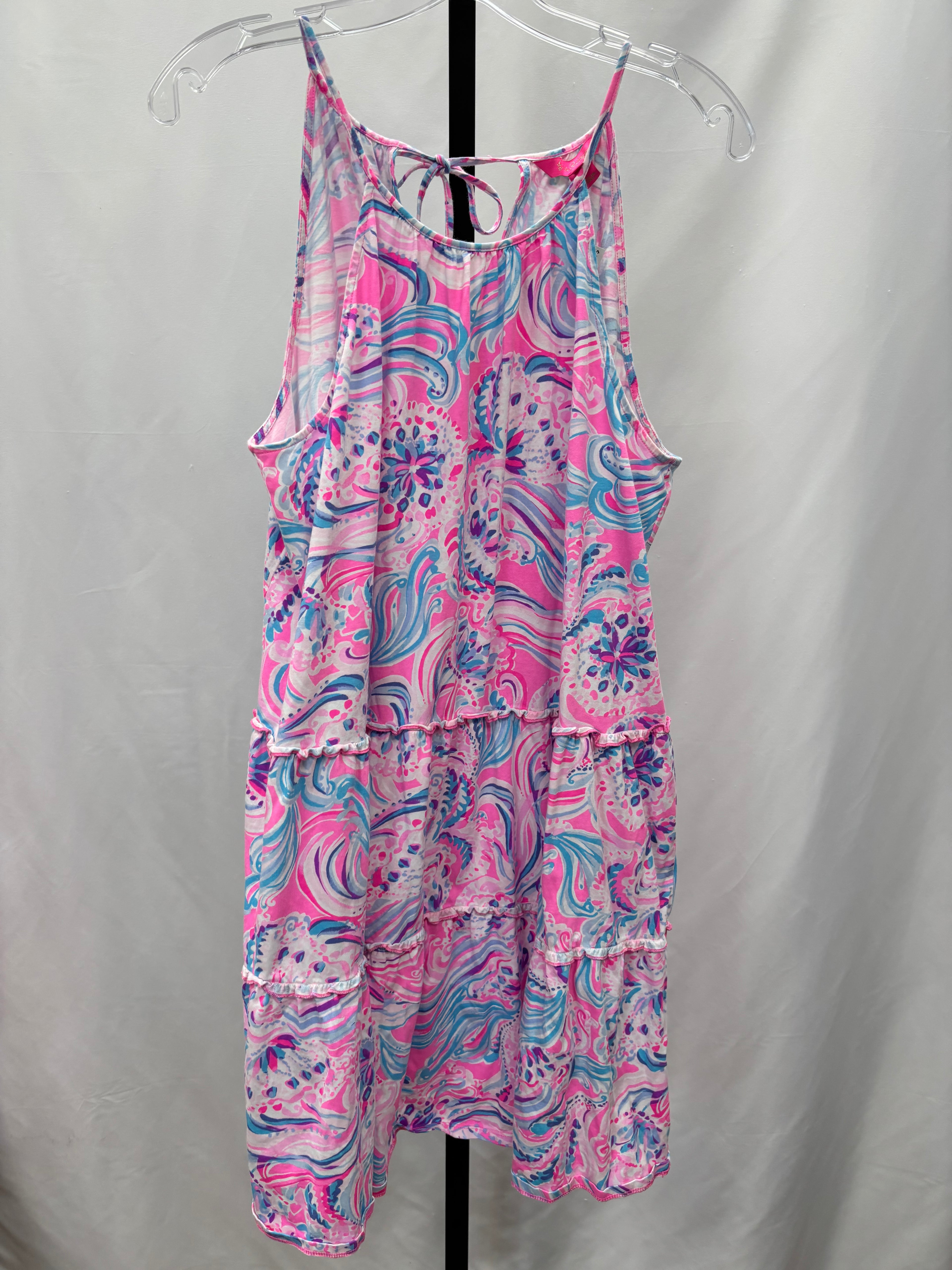 Lilly Pulitzer pink tassle back dress size L