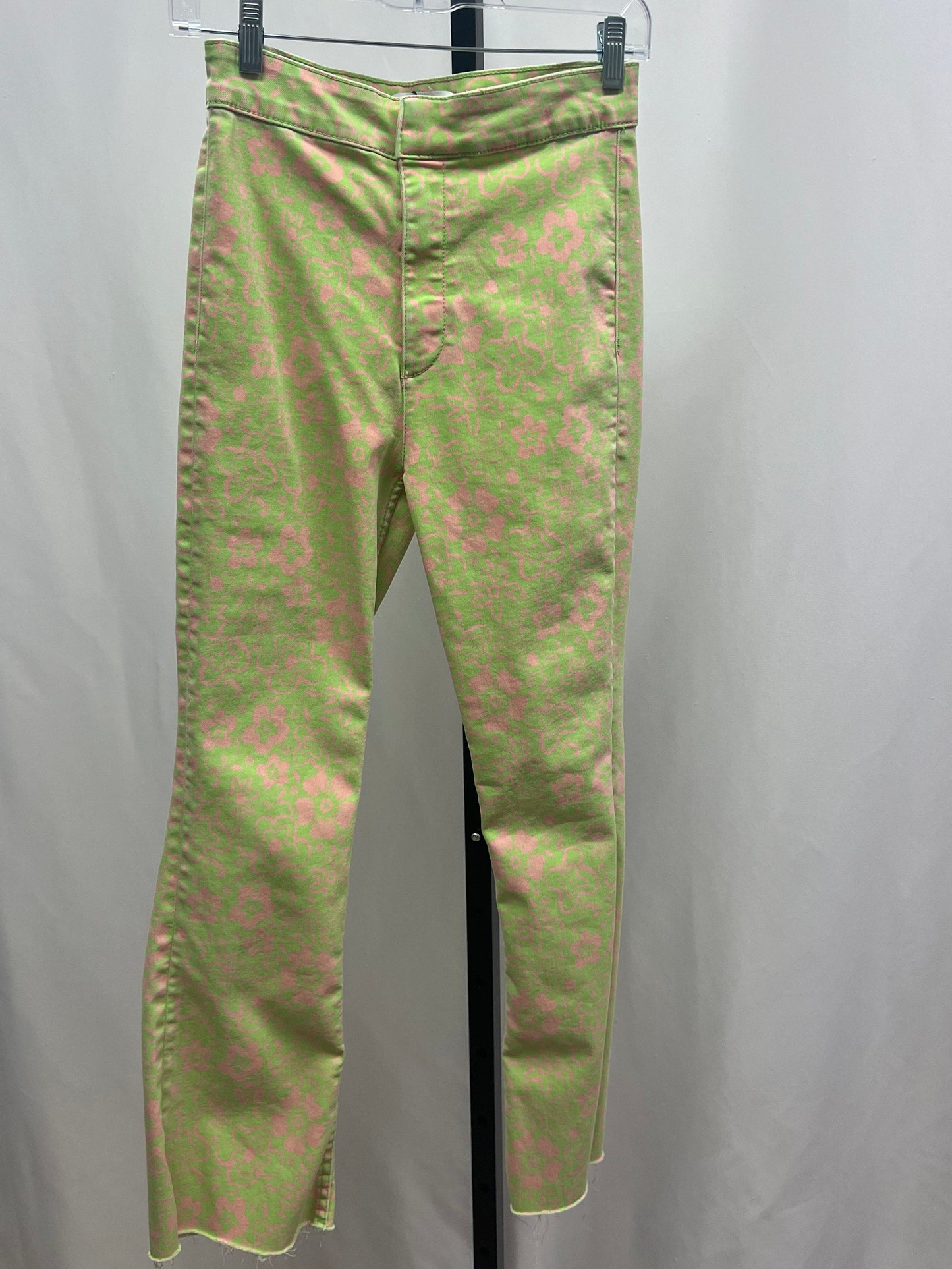 Zara green/pink pants size 6