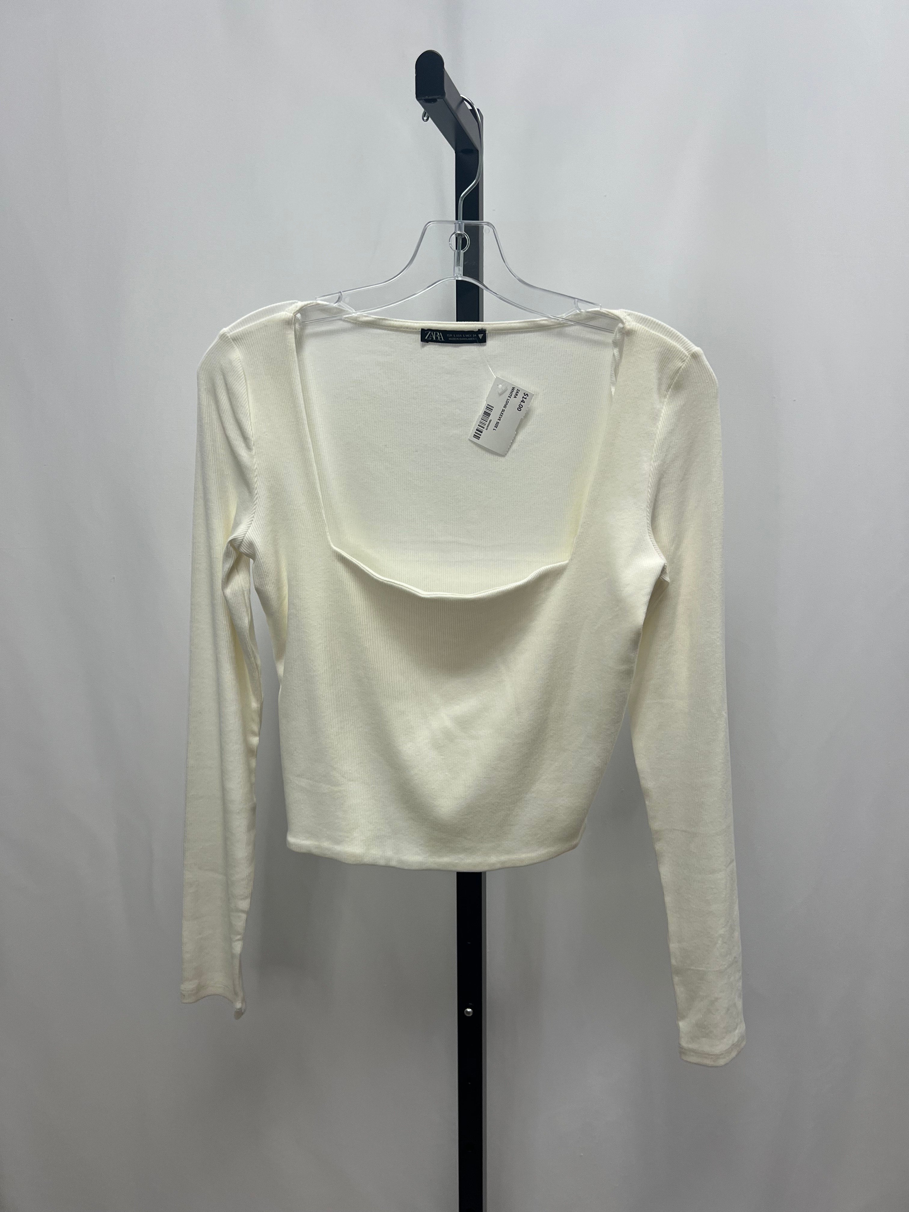 Zara white long sleeve size L