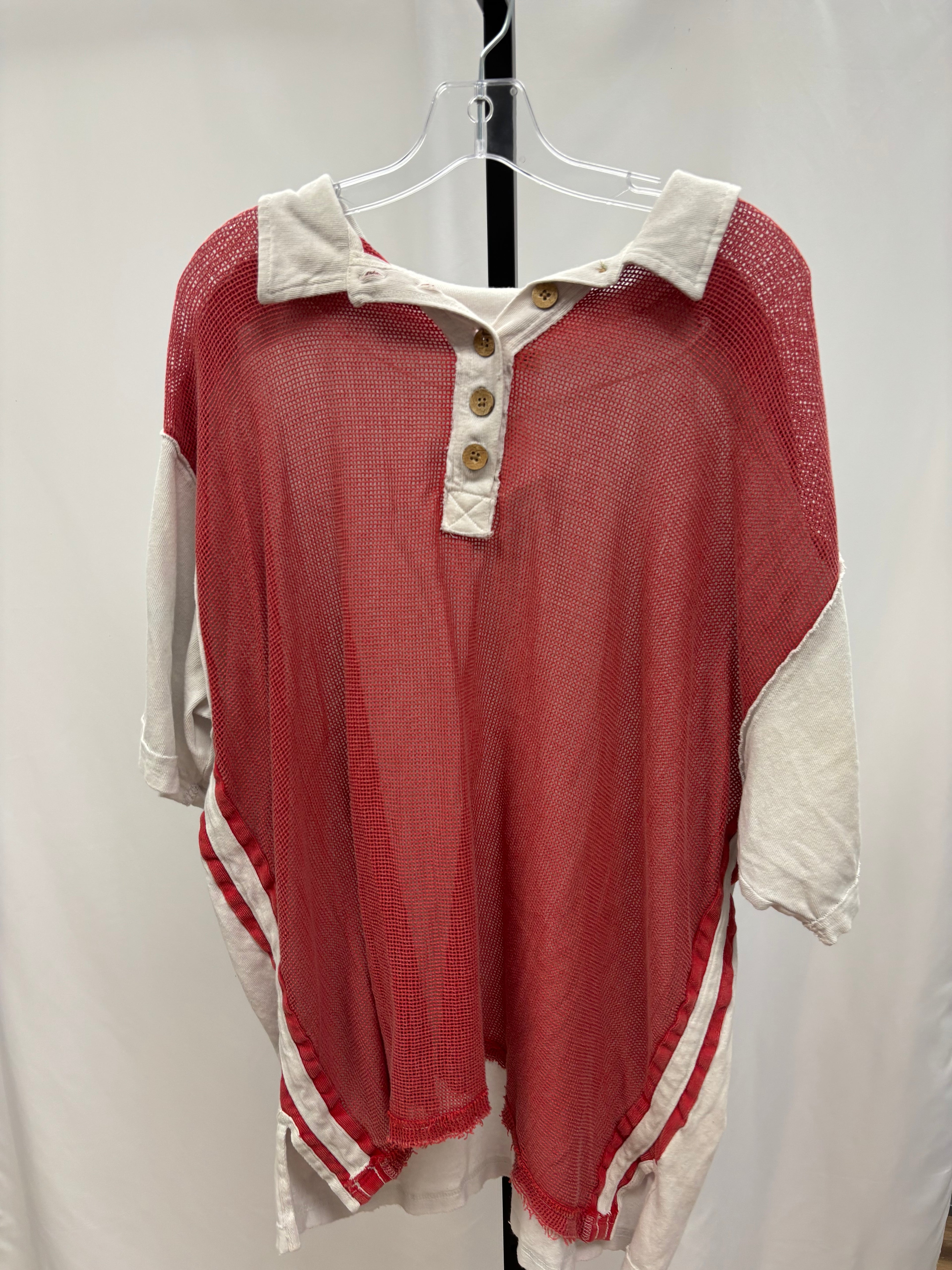 Free People red mesh tee size M