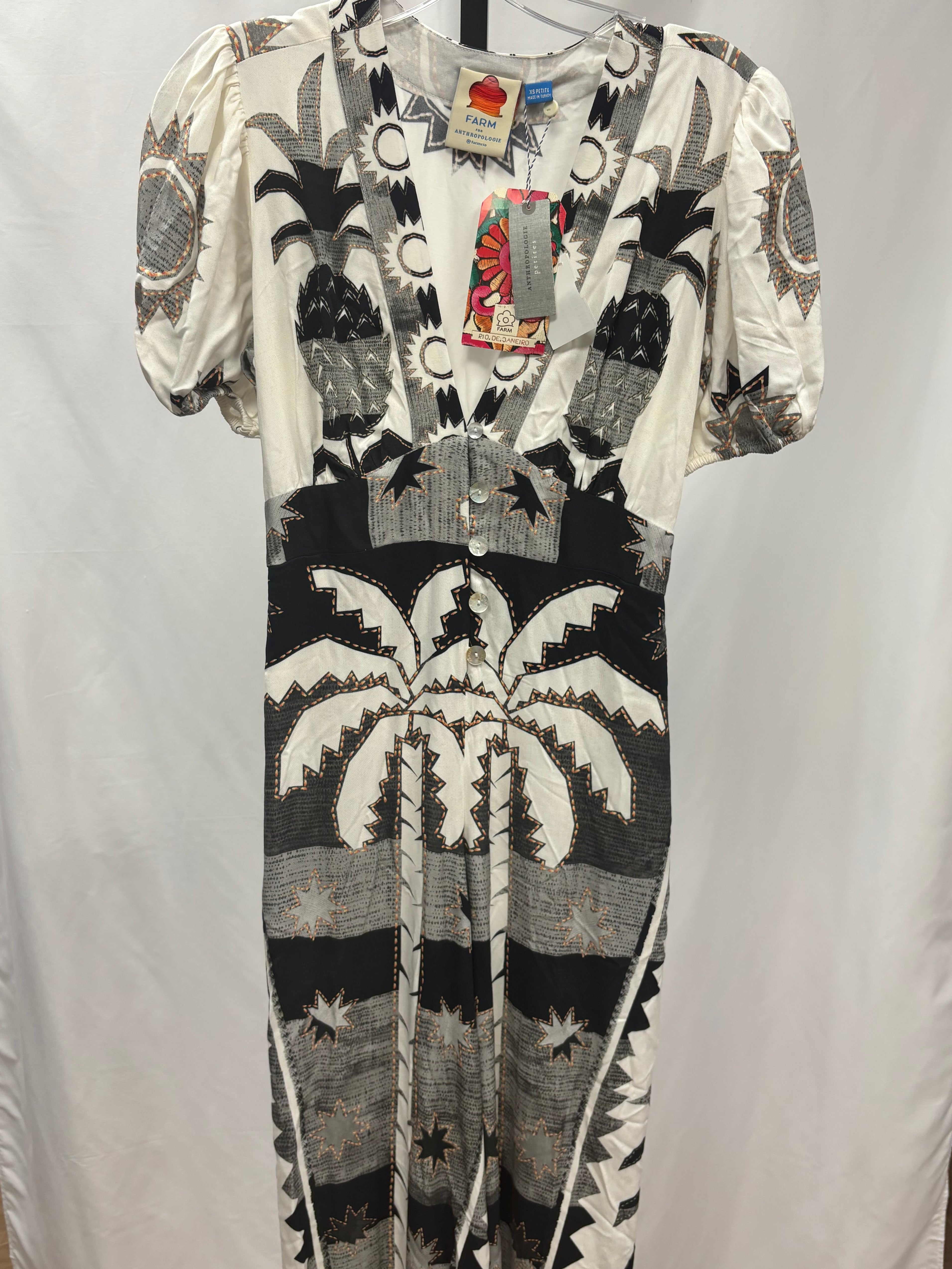 Farm Rio for Anthropologie patterned maxi romper size petite XS