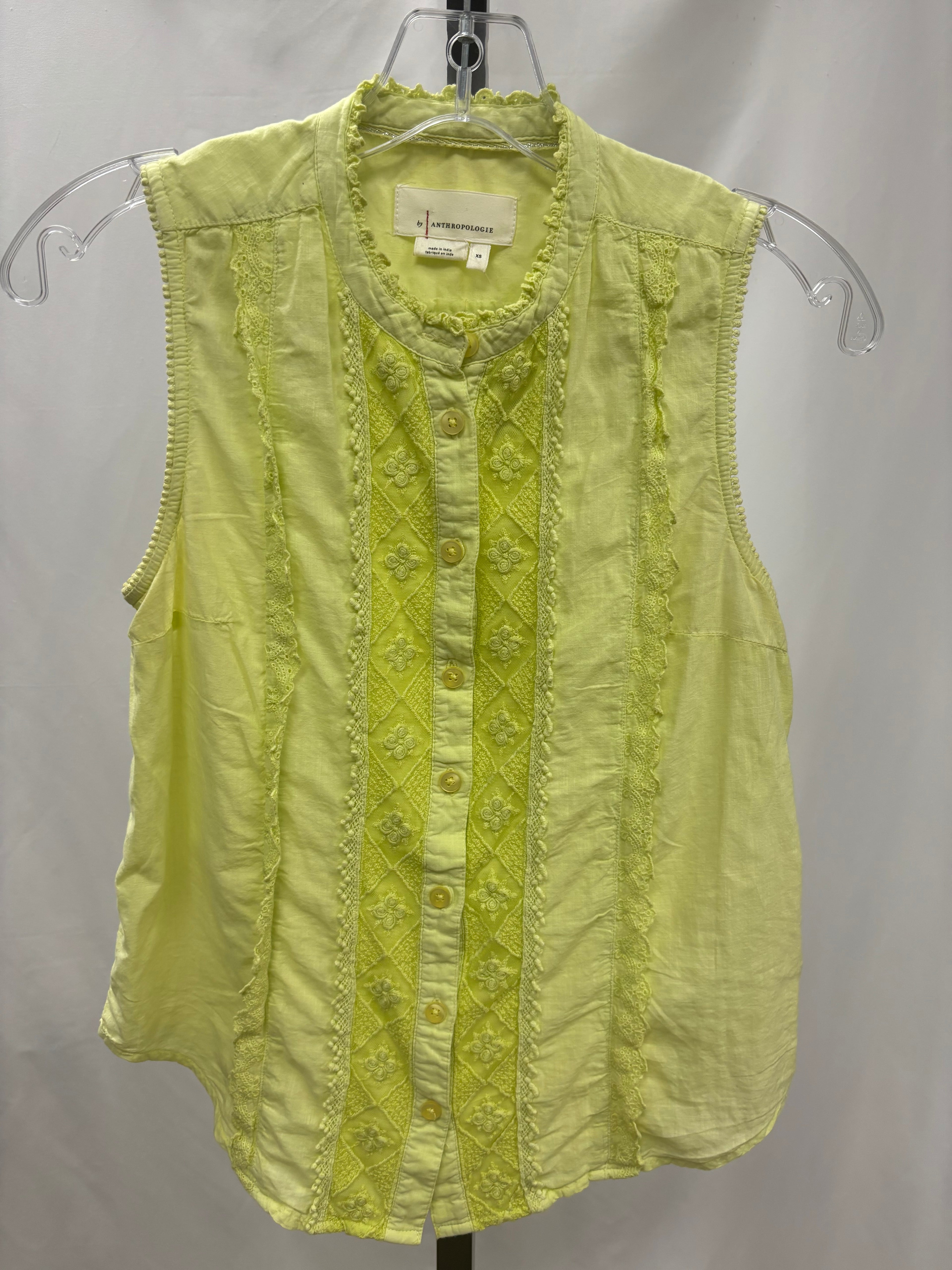 Anthropologie yellow lace tank size XS