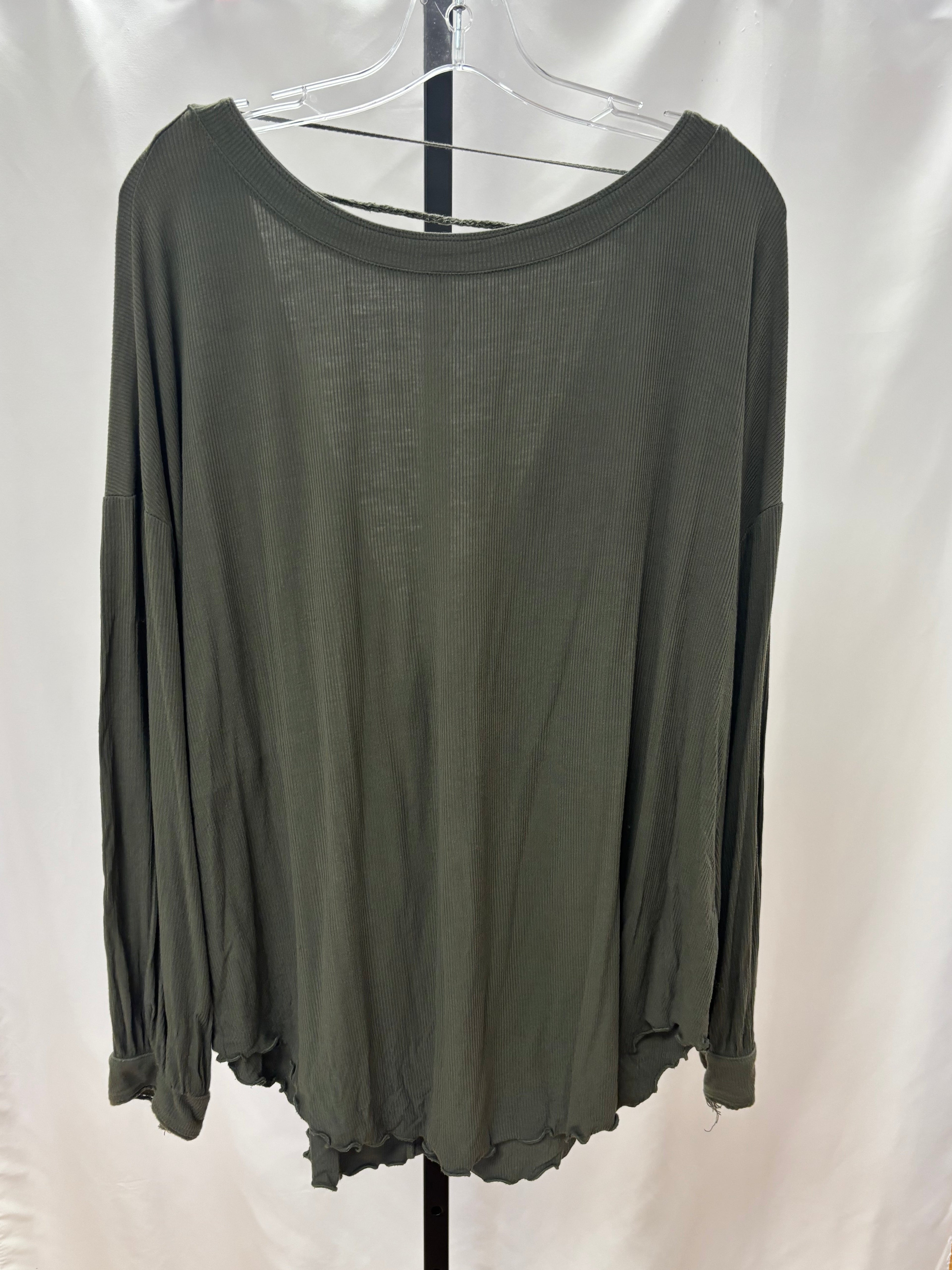 Free people olive green open back long sleeve size M