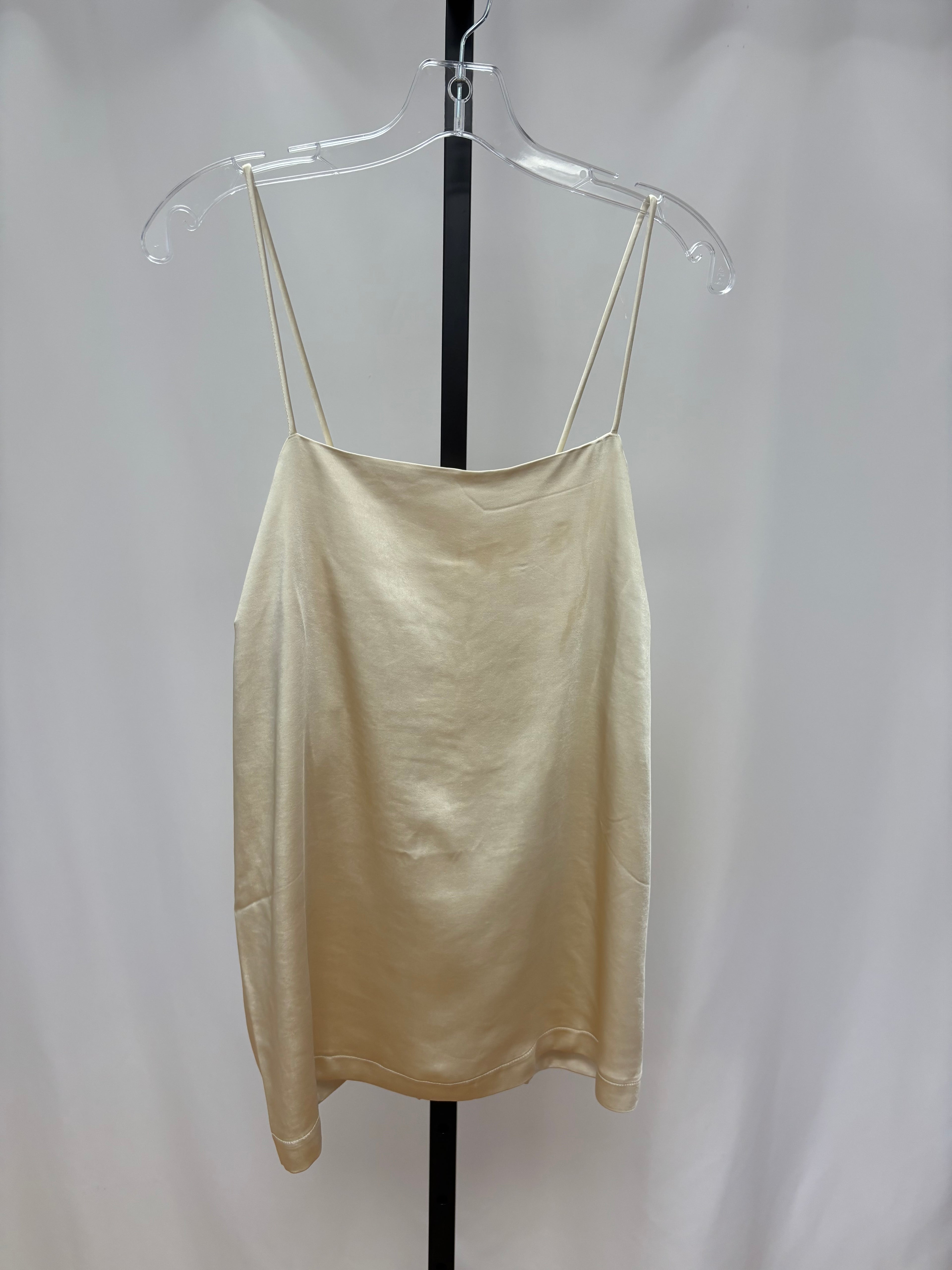 Anthropologie champagne silk tank size L