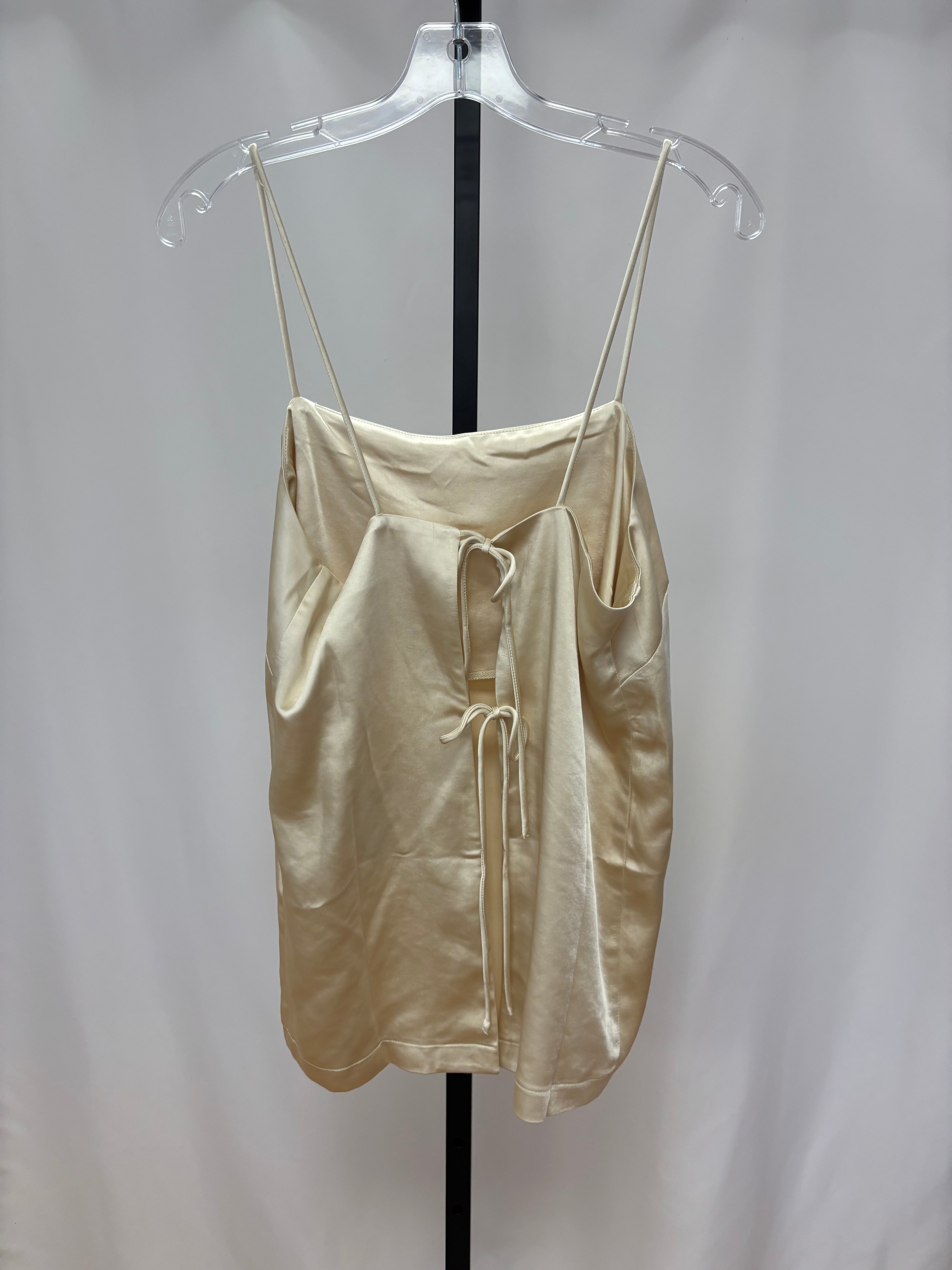 Anthropologie champagne silk tank size L